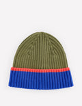 Bonnet côtelé en coton garçon-Colourblock olive