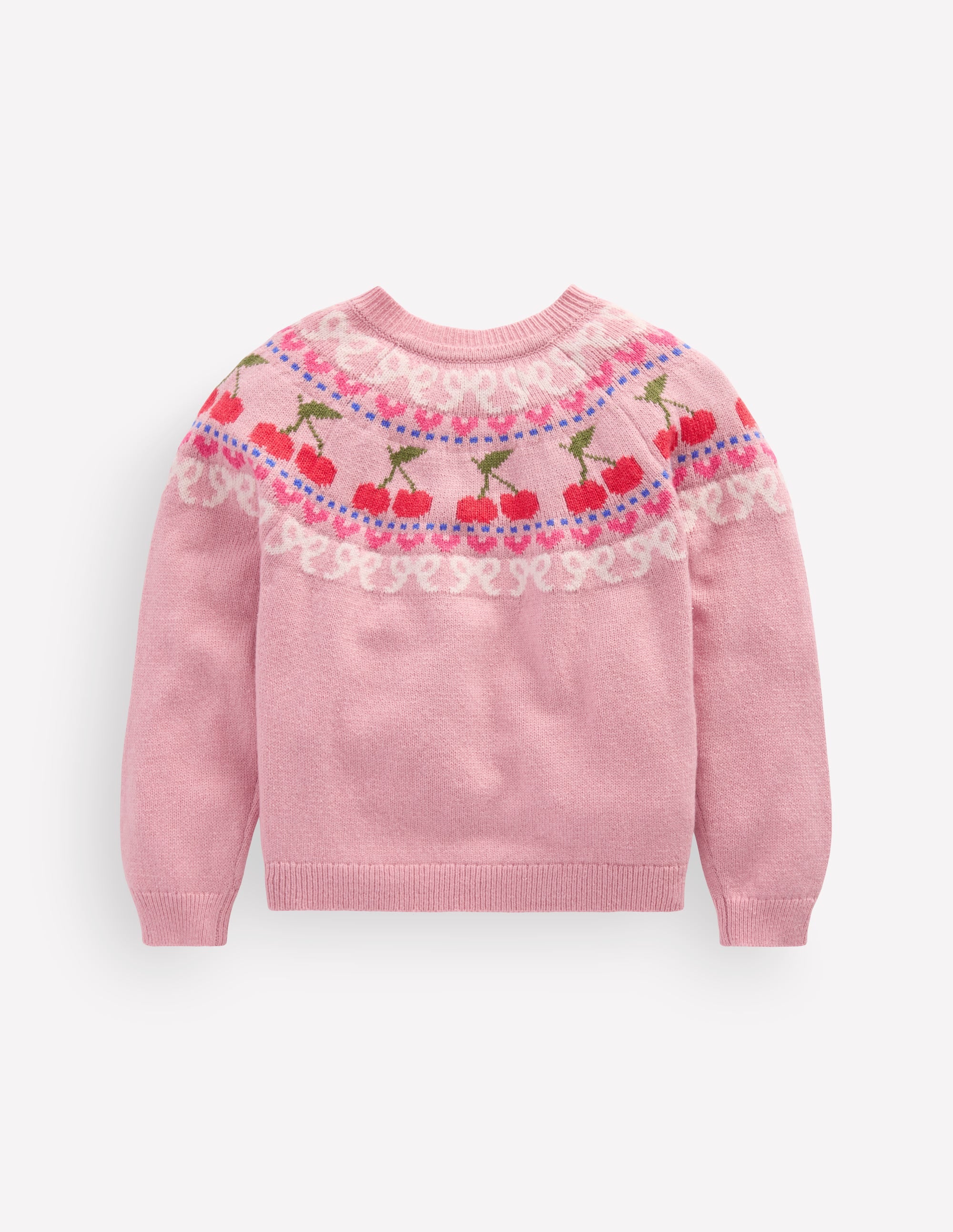 Edie Fair-Isle-Strickjacke-Vintage-Rosa Meliert Kirschen - Image 3