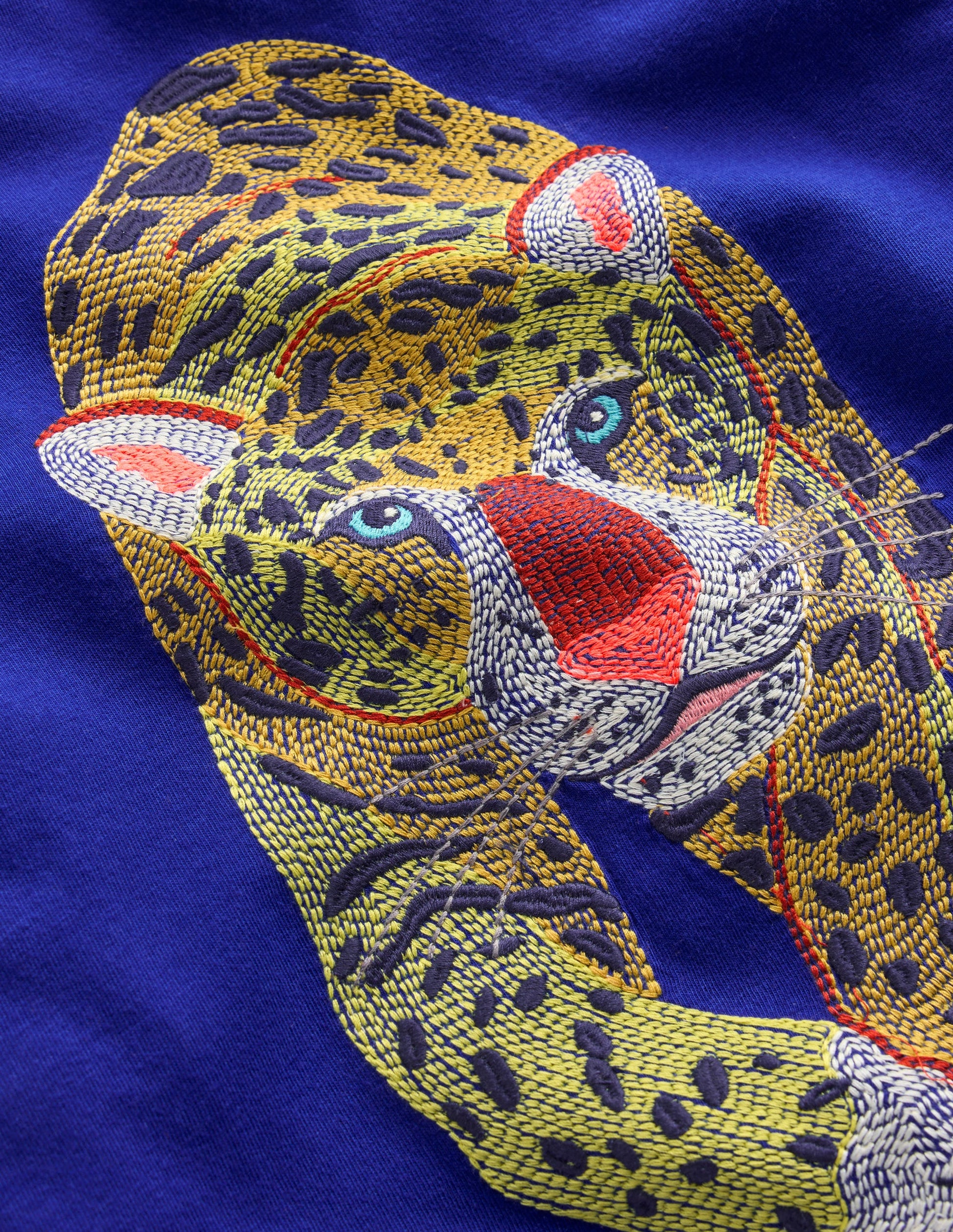 T-Shirt mit Superstitch-Design-Surf The Web-Blau Leopard-4