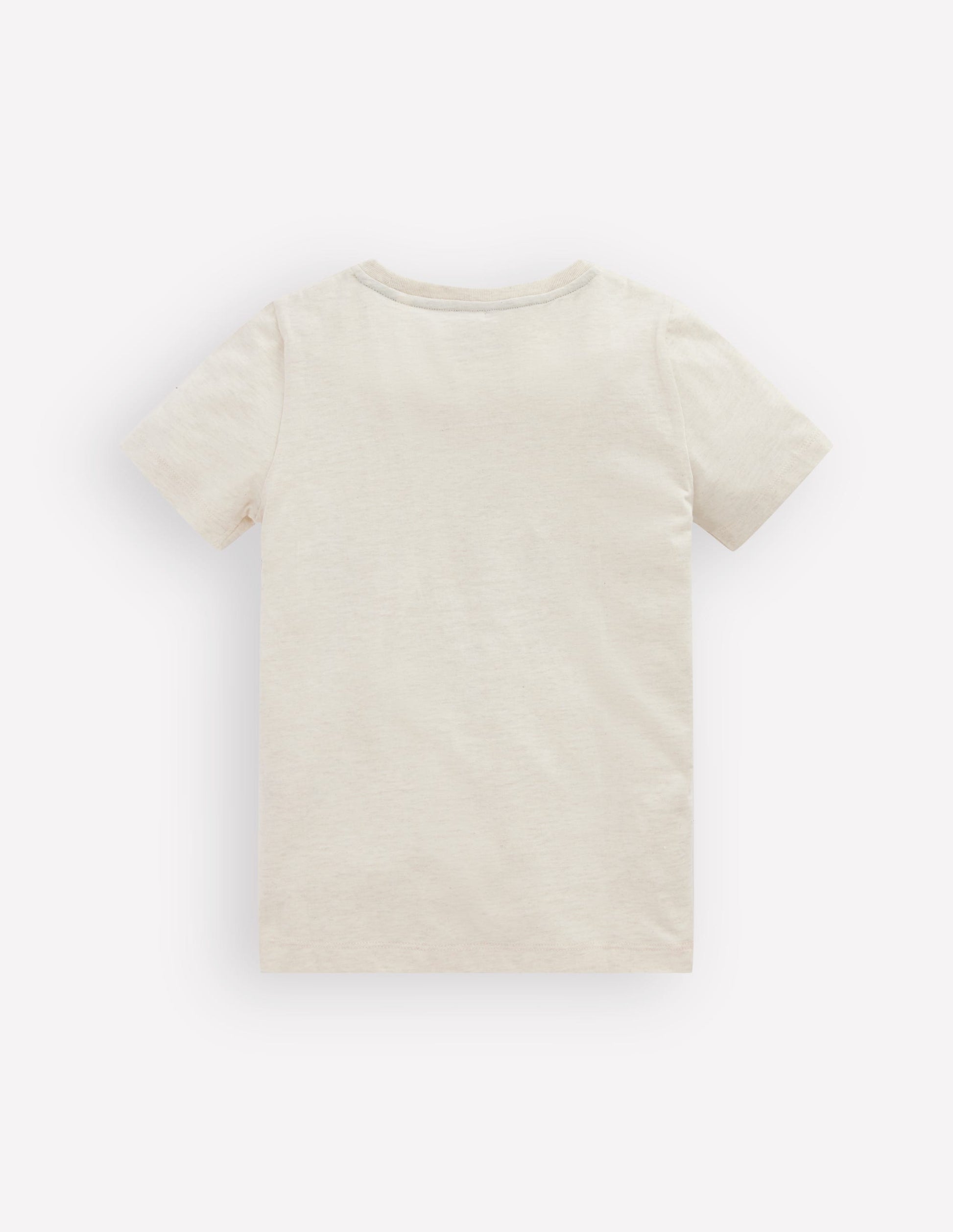 T-shirt manches courtes à appliqué-Rayé dinosaure avoine chiné-2