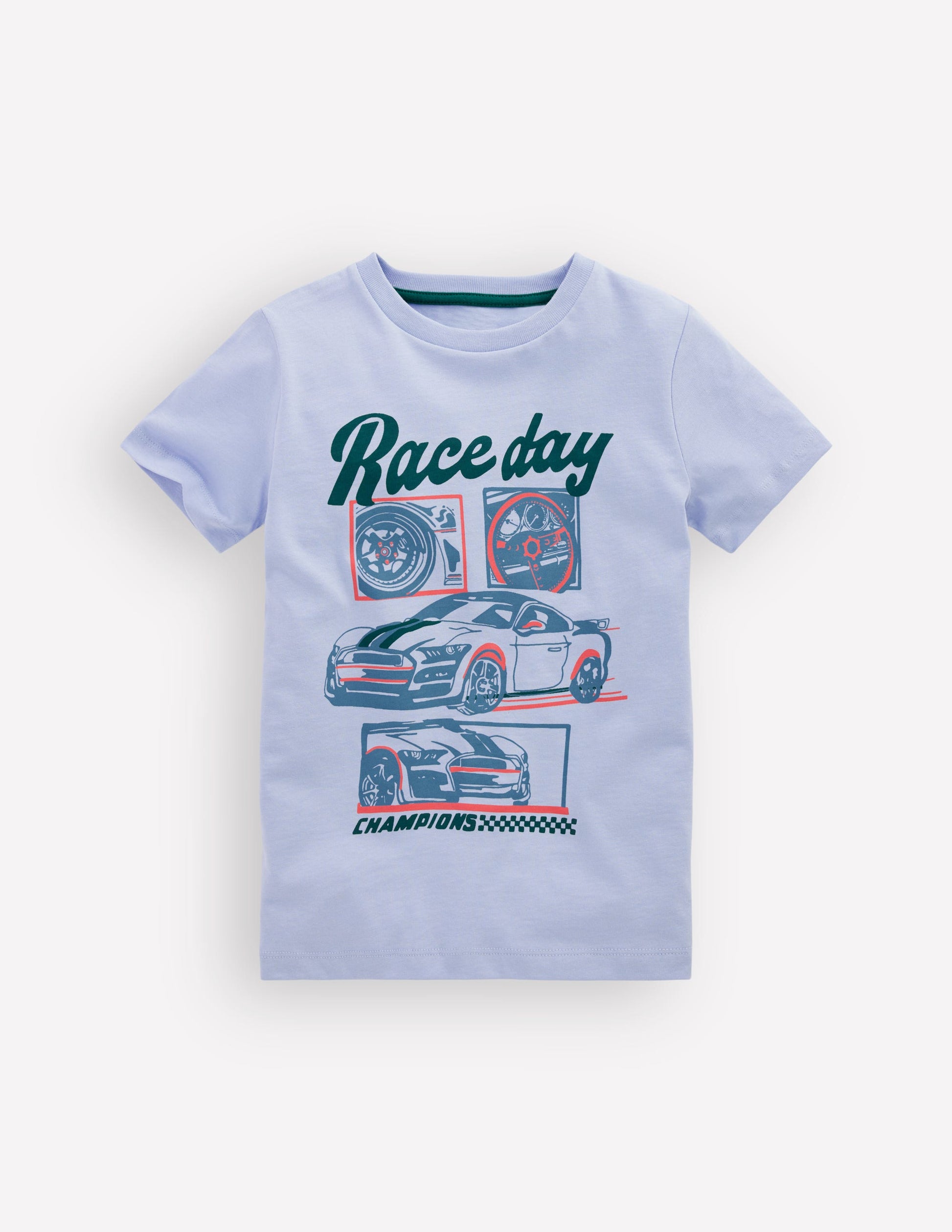 T-Shirt mit Grafik-Blau Rennwagen-2