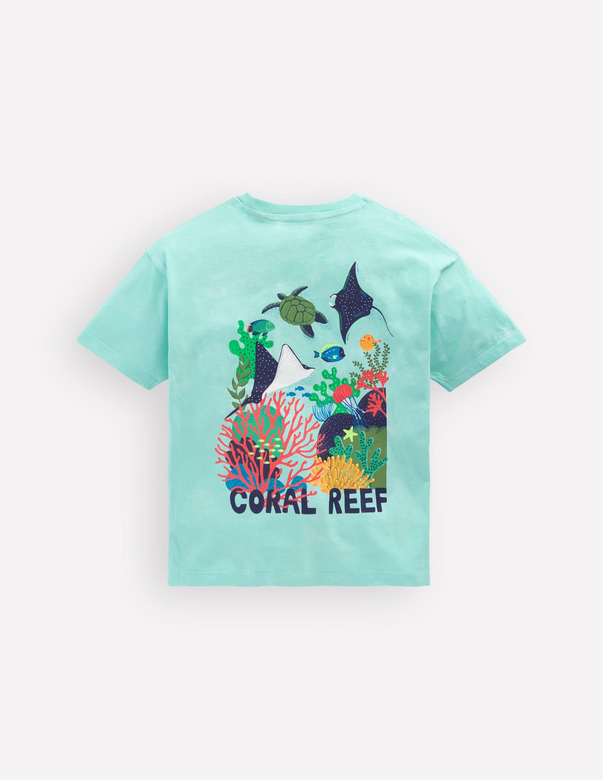 T-Shirt mit Druck auf Vorder- und Rückseite-Batikmuster Korallenriff-5
