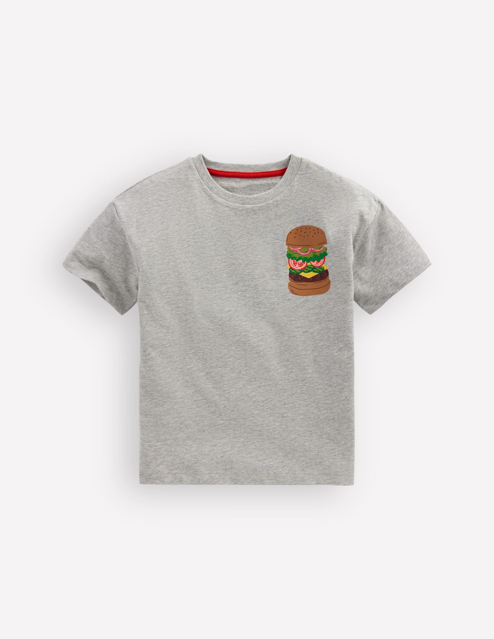 T-Shirt mit Druck auf Vorder- und Rückseite-Grau Meliert Hamburger-3