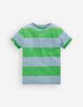 T-Shirt für den Alltag-Sittichgrün/Vintage-Blau
