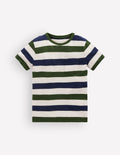 T-shirt manches courtes pour tous les jours-Rayé vert et bleu