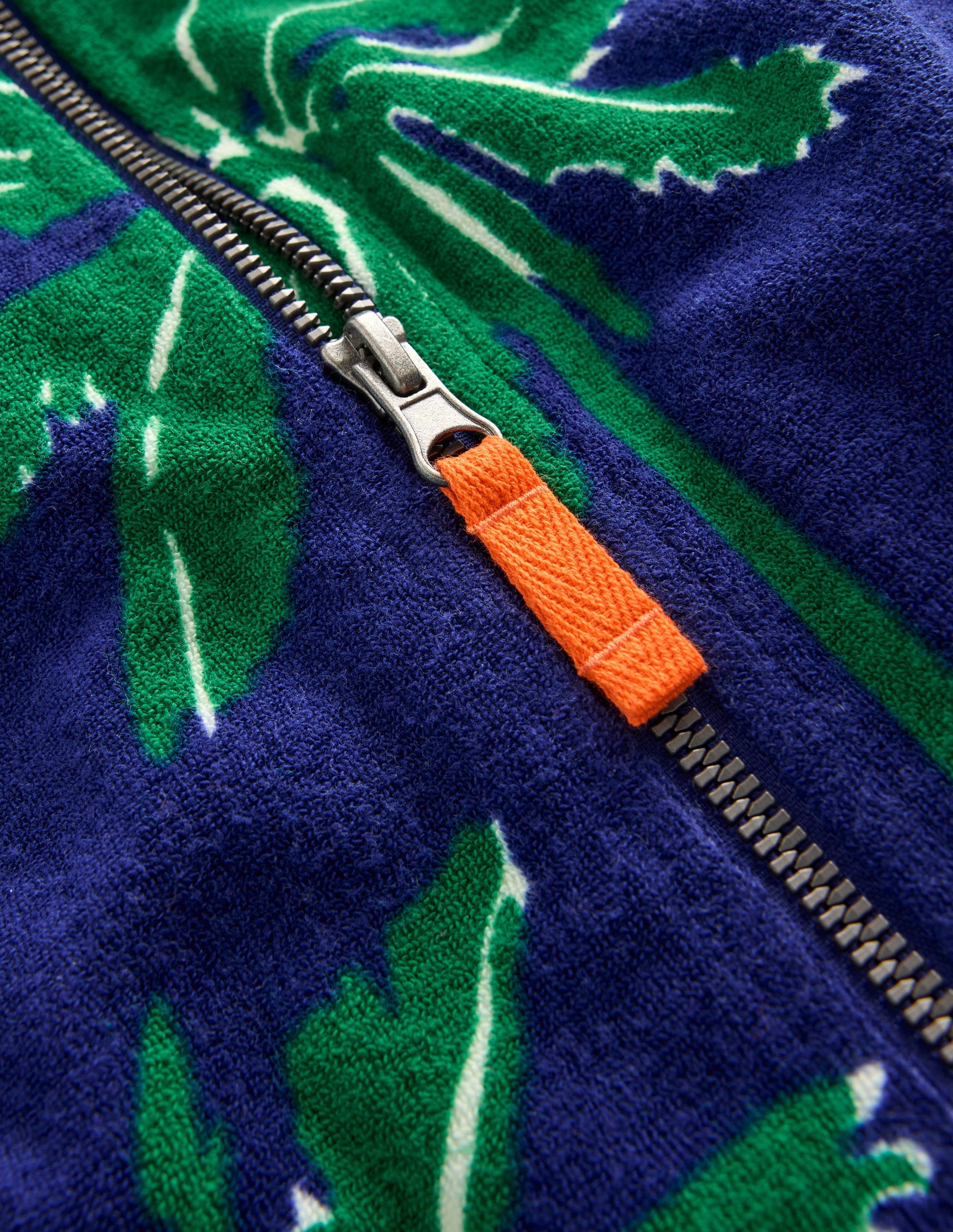 Frottee-Badeponcho mit Reißverschluss-Steuerbordblau Palmen-5
