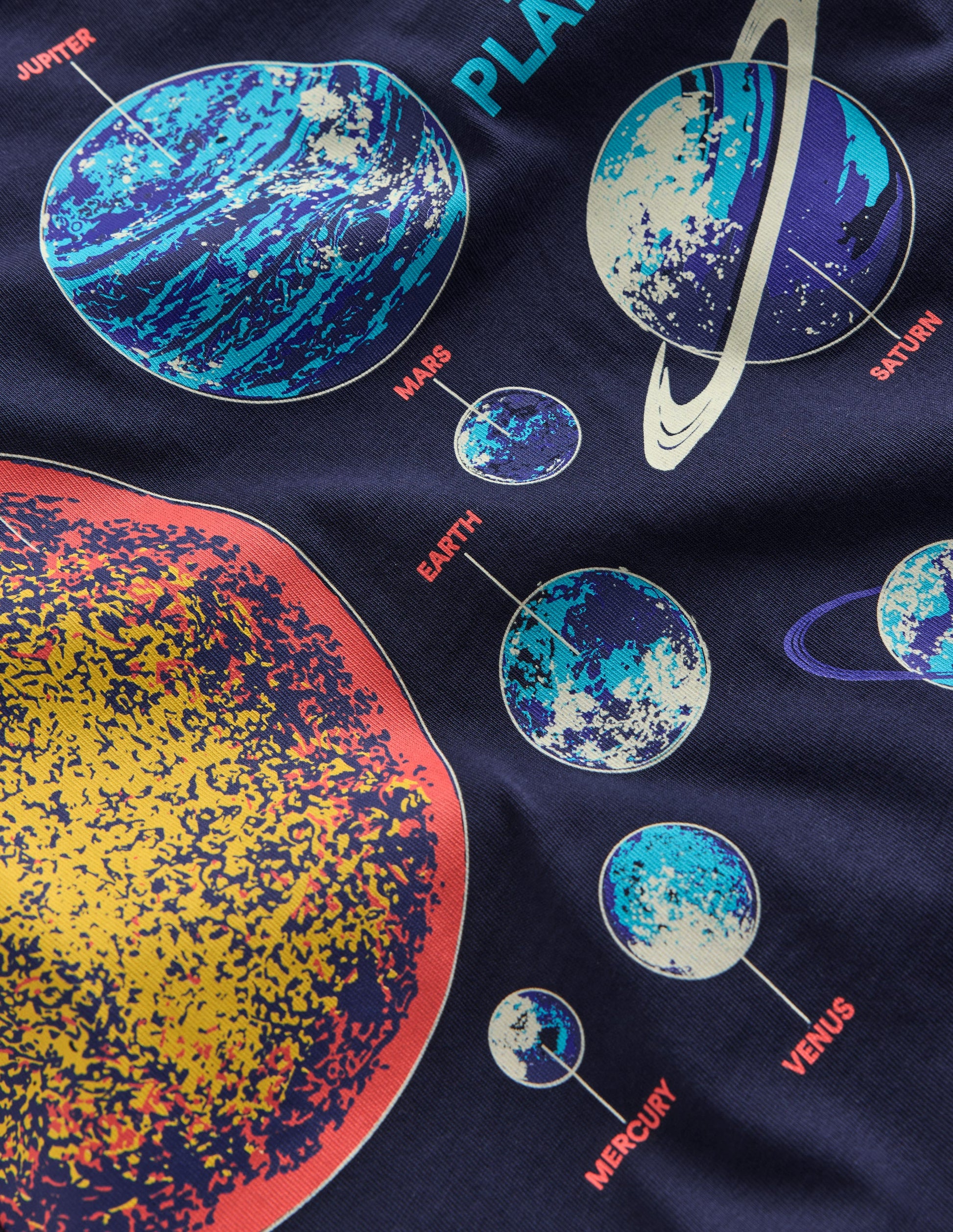 Im Dunkeln leuchtendes T-Shirt-Dunkelblau Weltall-3