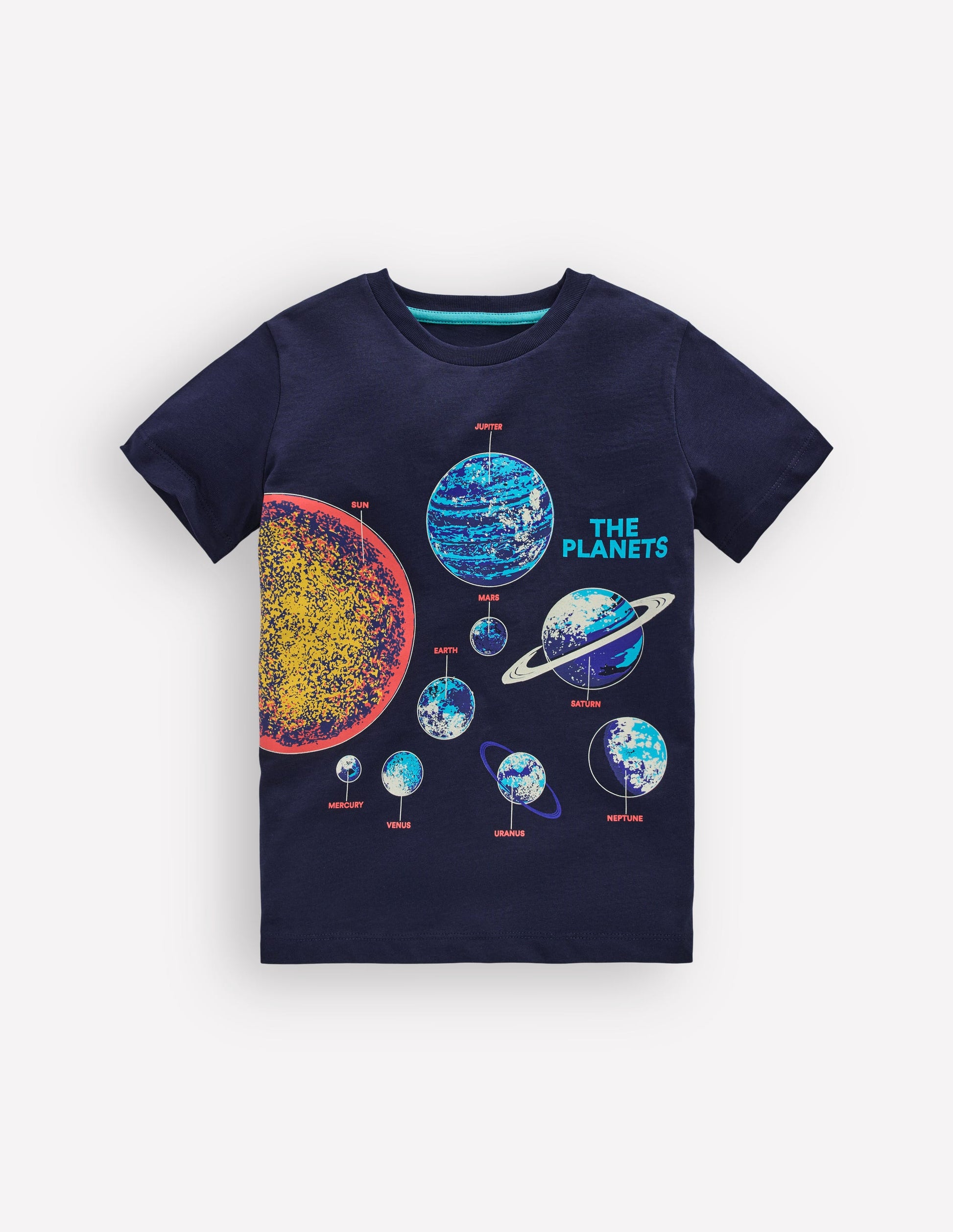 Im Dunkeln leuchtendes T-Shirt-Dunkelblau Weltall-1