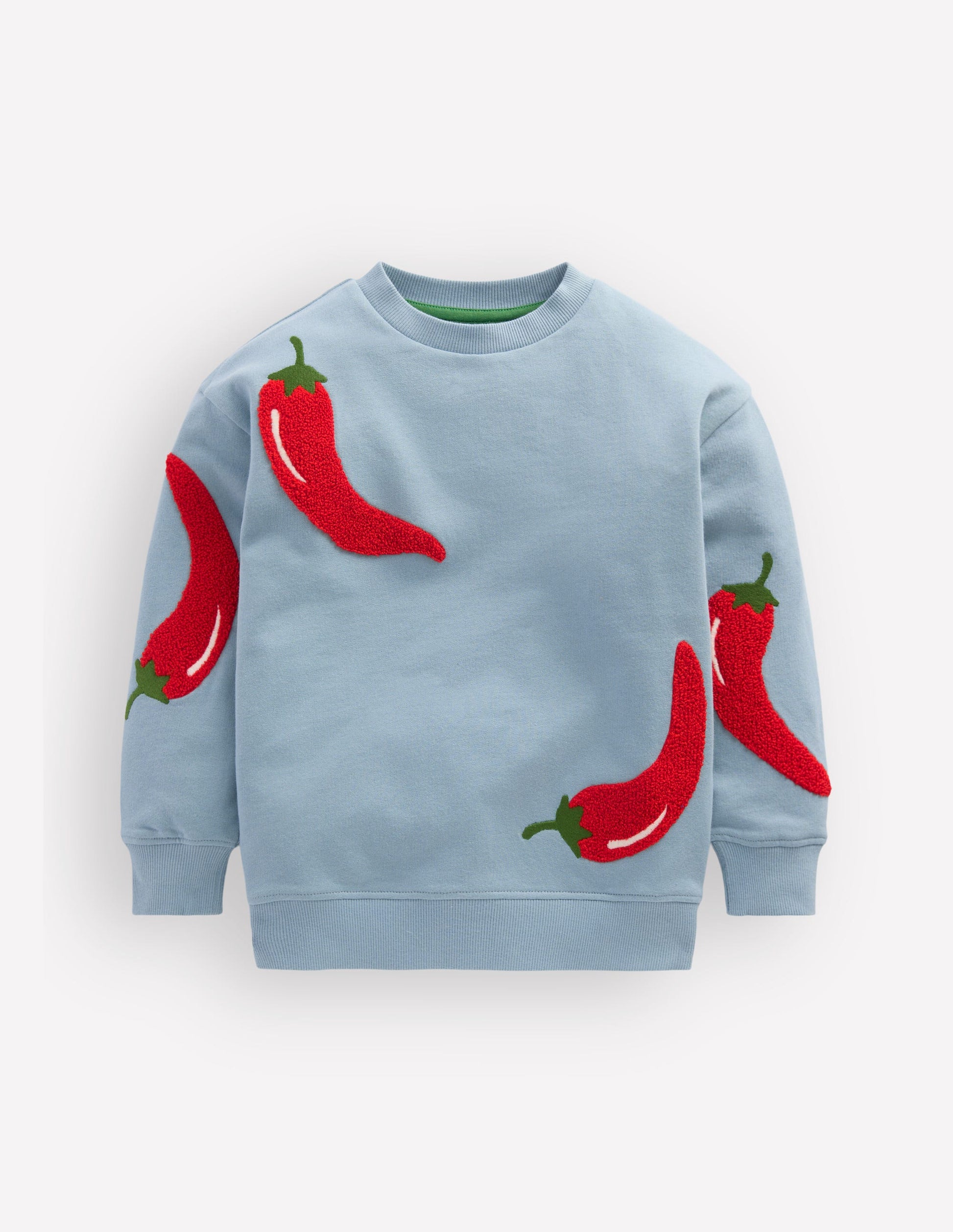 Lustiges Sweatshirt-Meeresdunst Blau Chilischoten-2