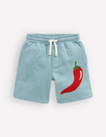 Short de survêtement fun-Piments bleu brume