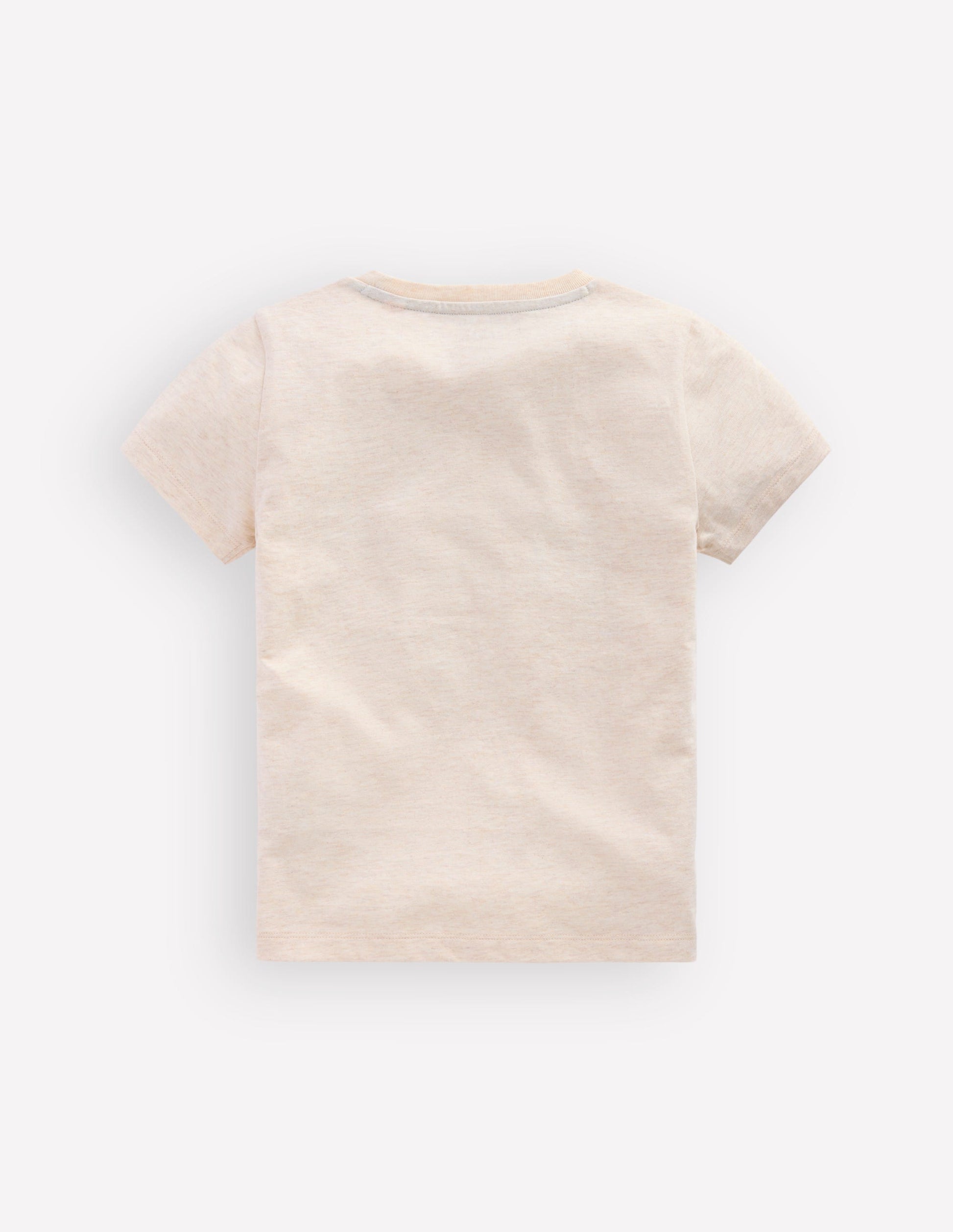 T-Shirt mit Linienstich-Haferbeige Meliert Urlaub-4