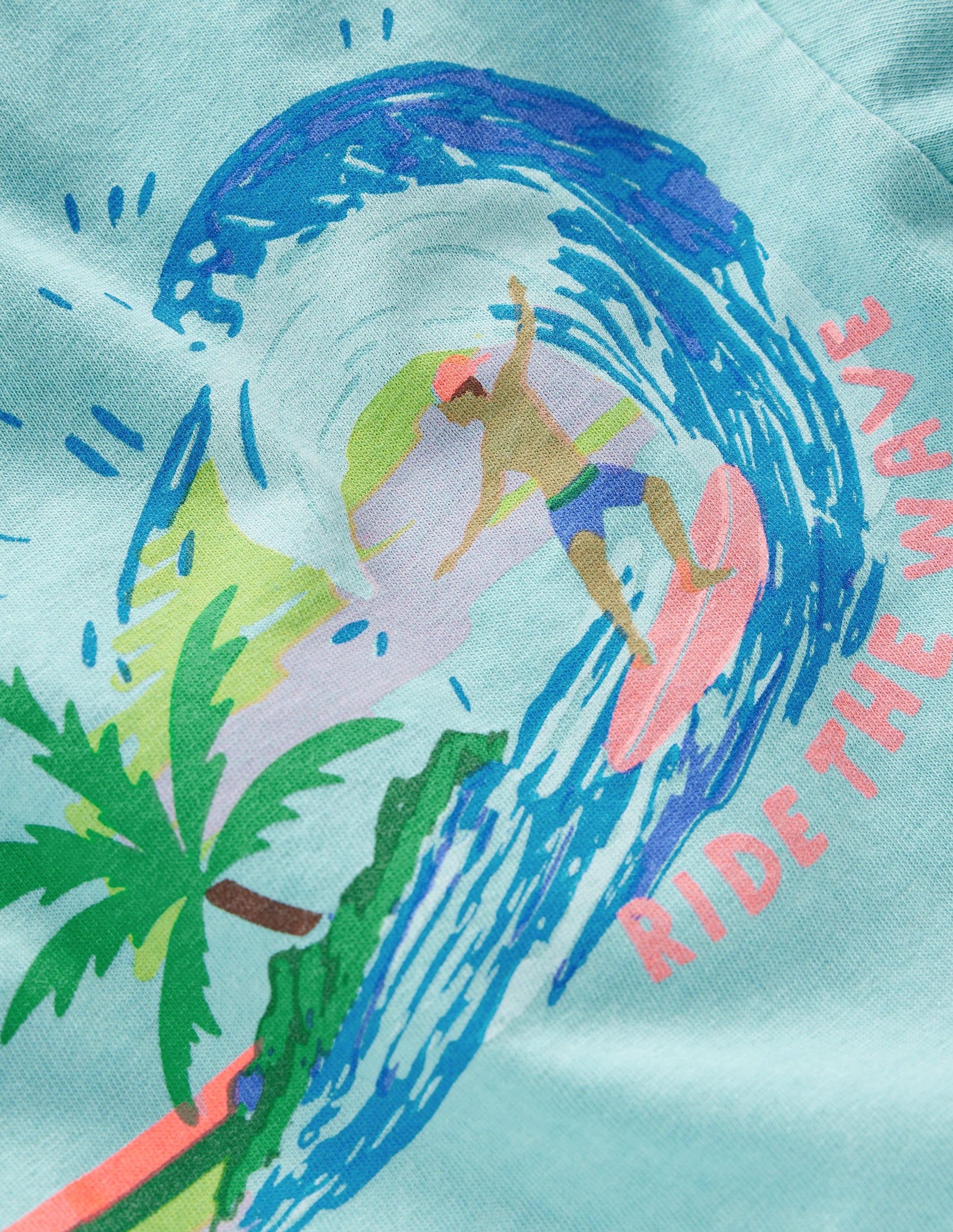 Lockeres T-Shirt mit Grafik-Nilblau Surfen-3