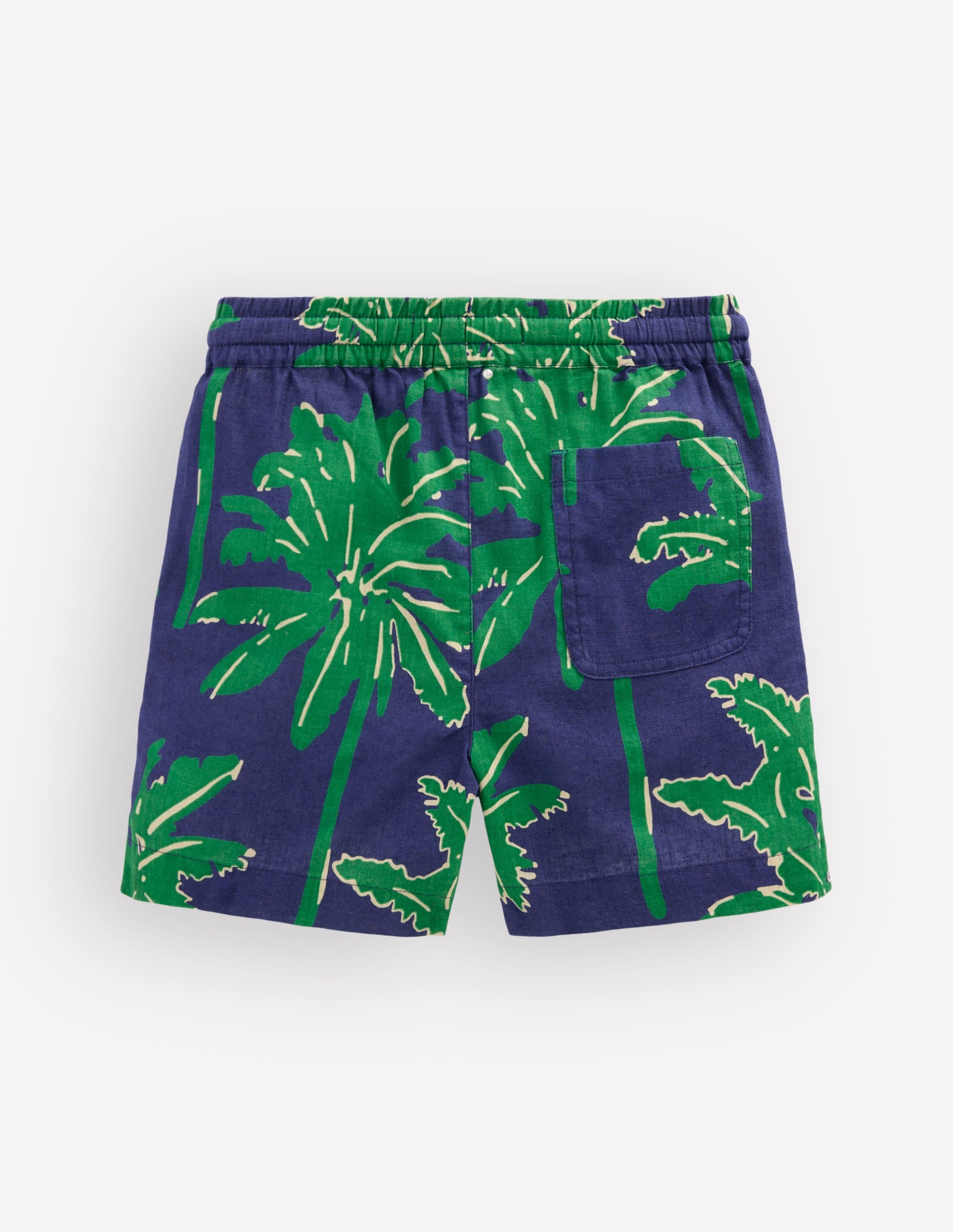 Short en coton et lin-Palmiers verts - Image 2