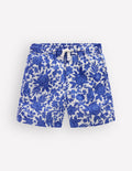 Shorts aus Baumwollleinen-Dschungel Holzblock