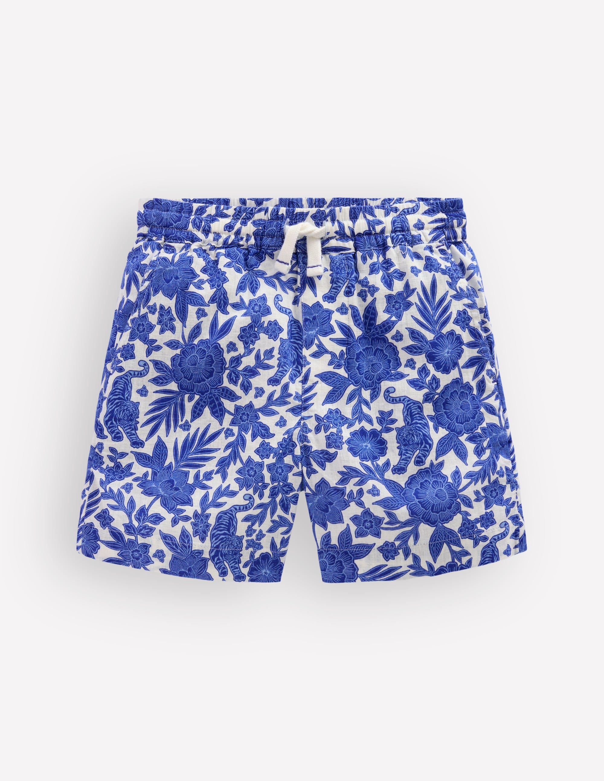 Shorts aus Baumwollleinen-Dschungel Holzblock - Image 1