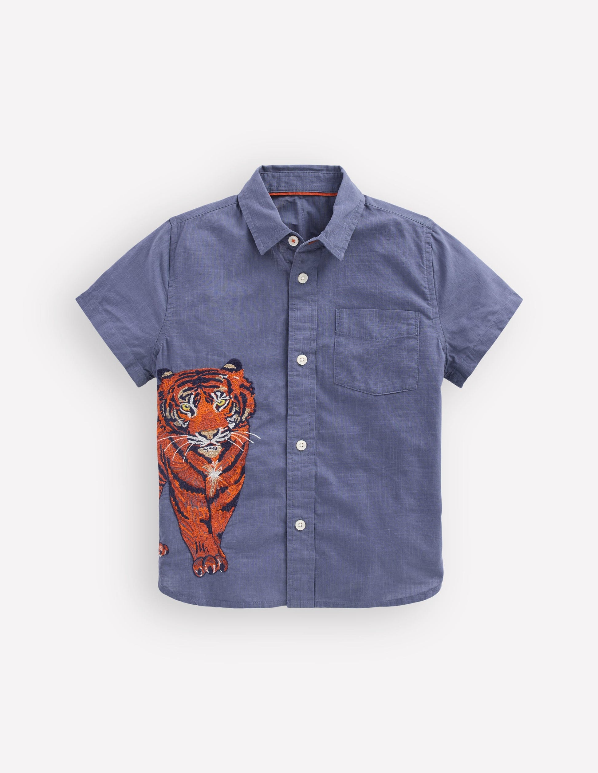 Hemd mit Superstitch-Vintage Indigoblau Tiger-1