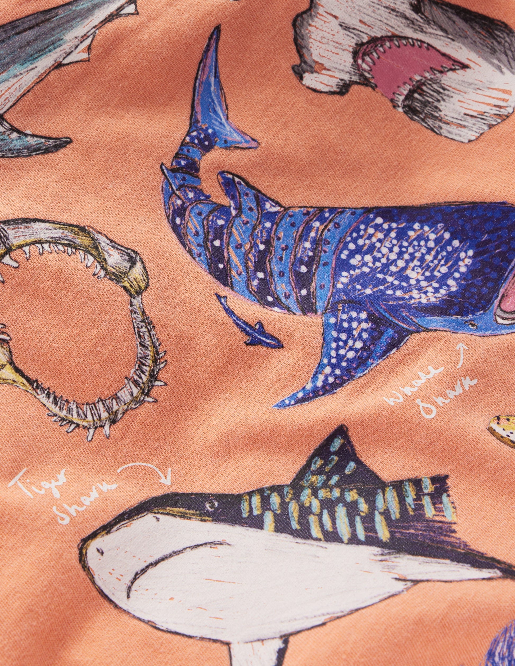 T-shirt graphique délavé vintage-REQUINS ORANGE-3