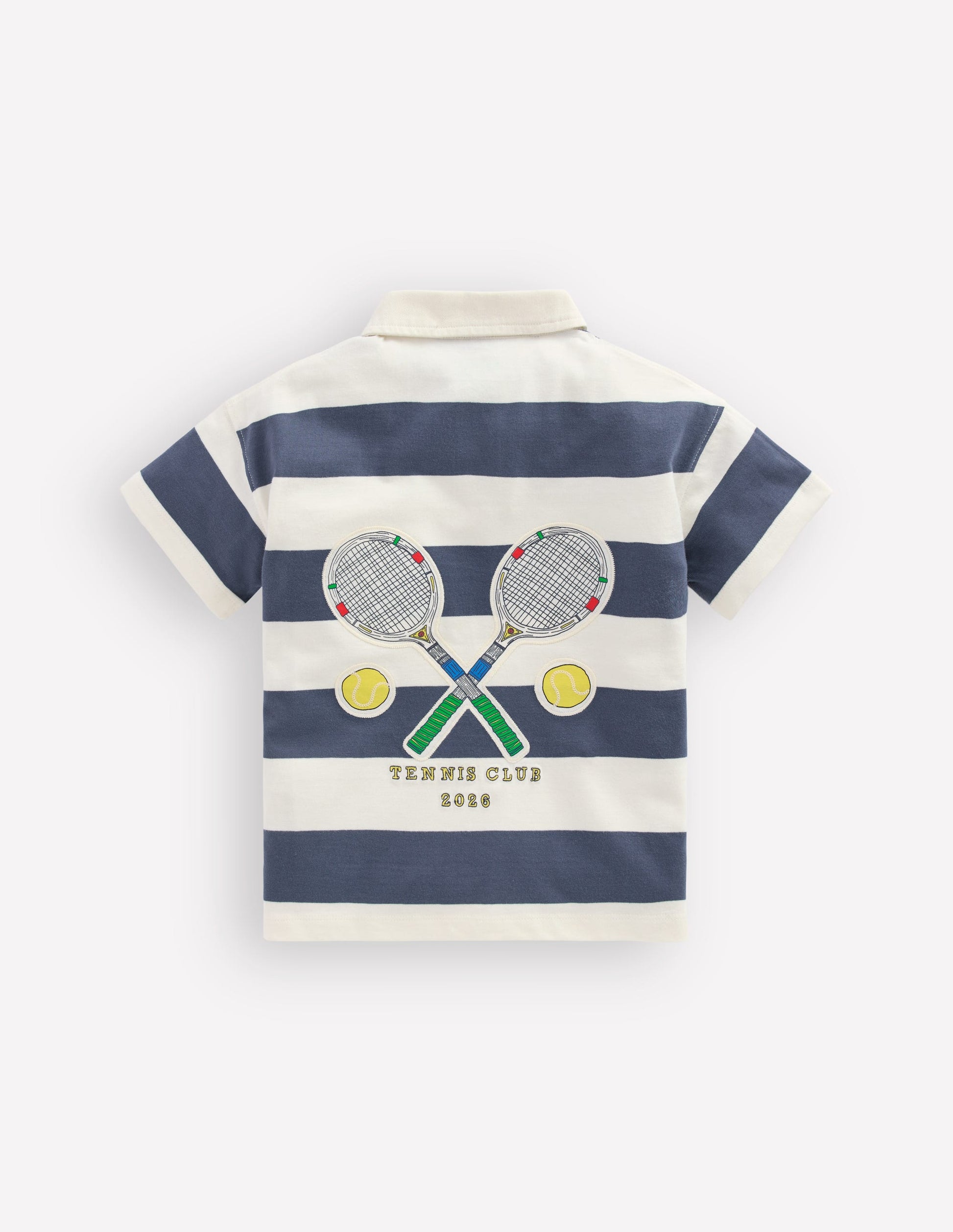 Relaxed Appliqué Polo Shirt-Robot Blue Tennis-6