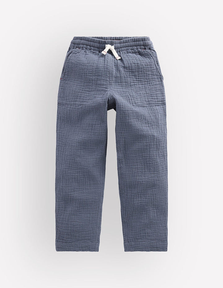 Doppeltuch-Sommerhose-Nordseeblau