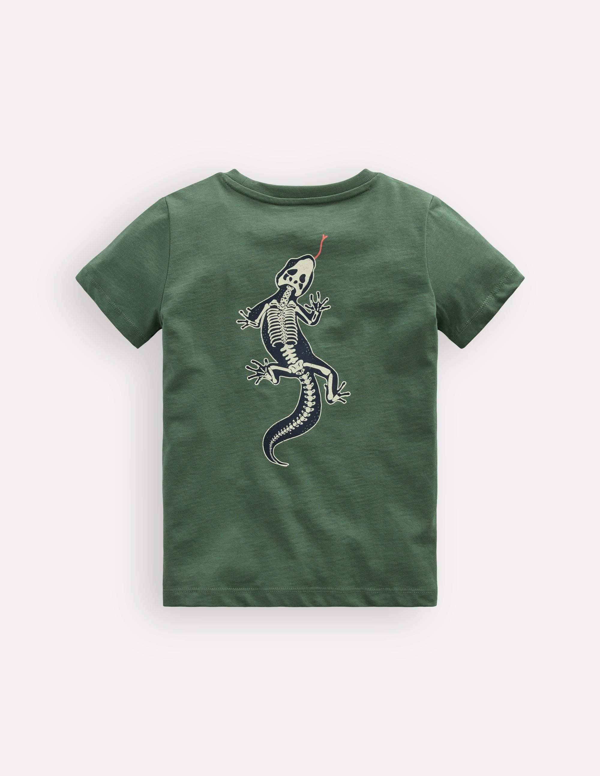 Langarmshirt mit im Dunkeln leuchtender Grafik vorn und hinten-Flaschengrün, Eidechsen-Röntgenbild - Image 4