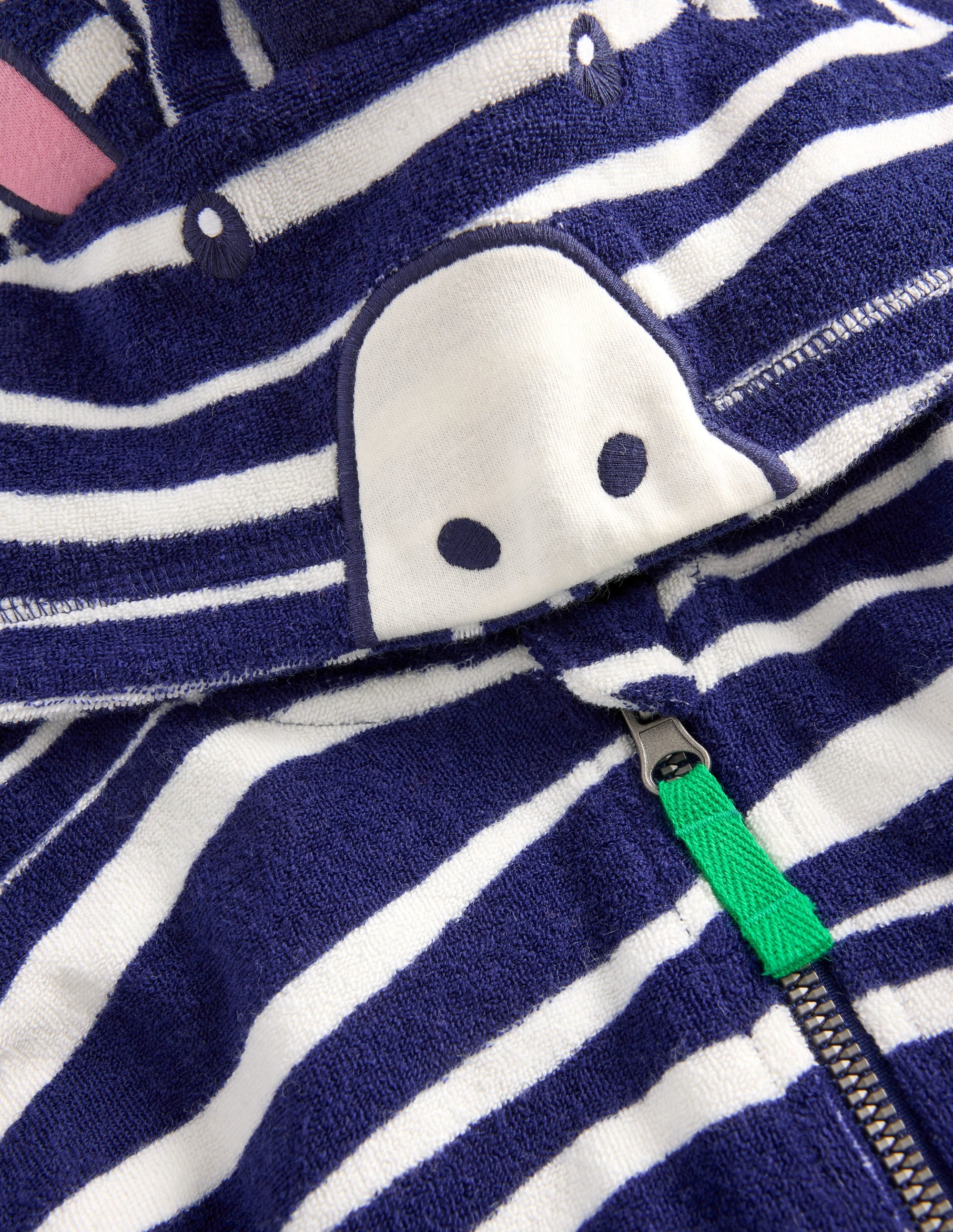 Origineller Frottee-Badeponcho mit Reißverschluss-Zebramuster - Image 5