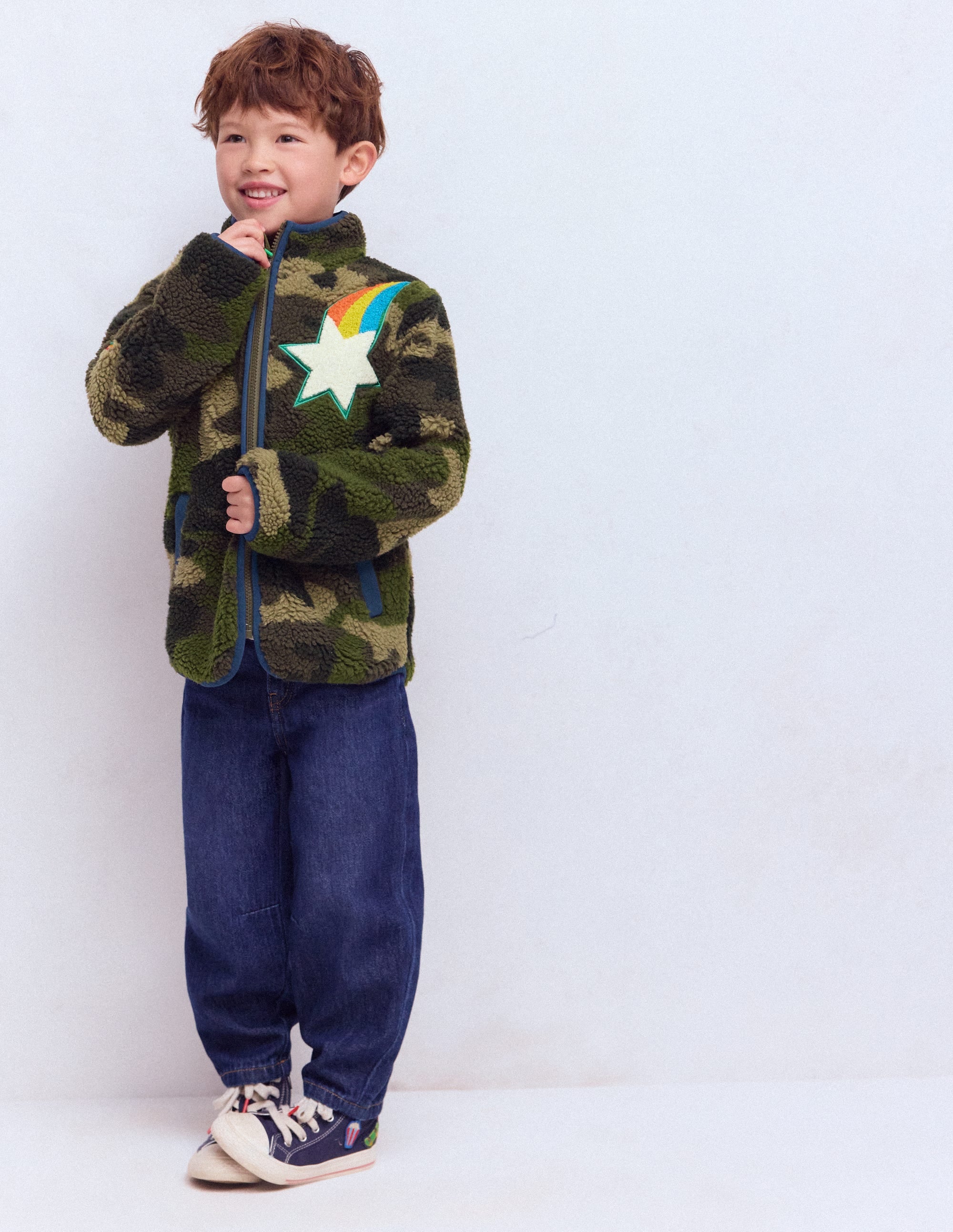 Cosy Borg Jacket-Camo Badges - Image 1