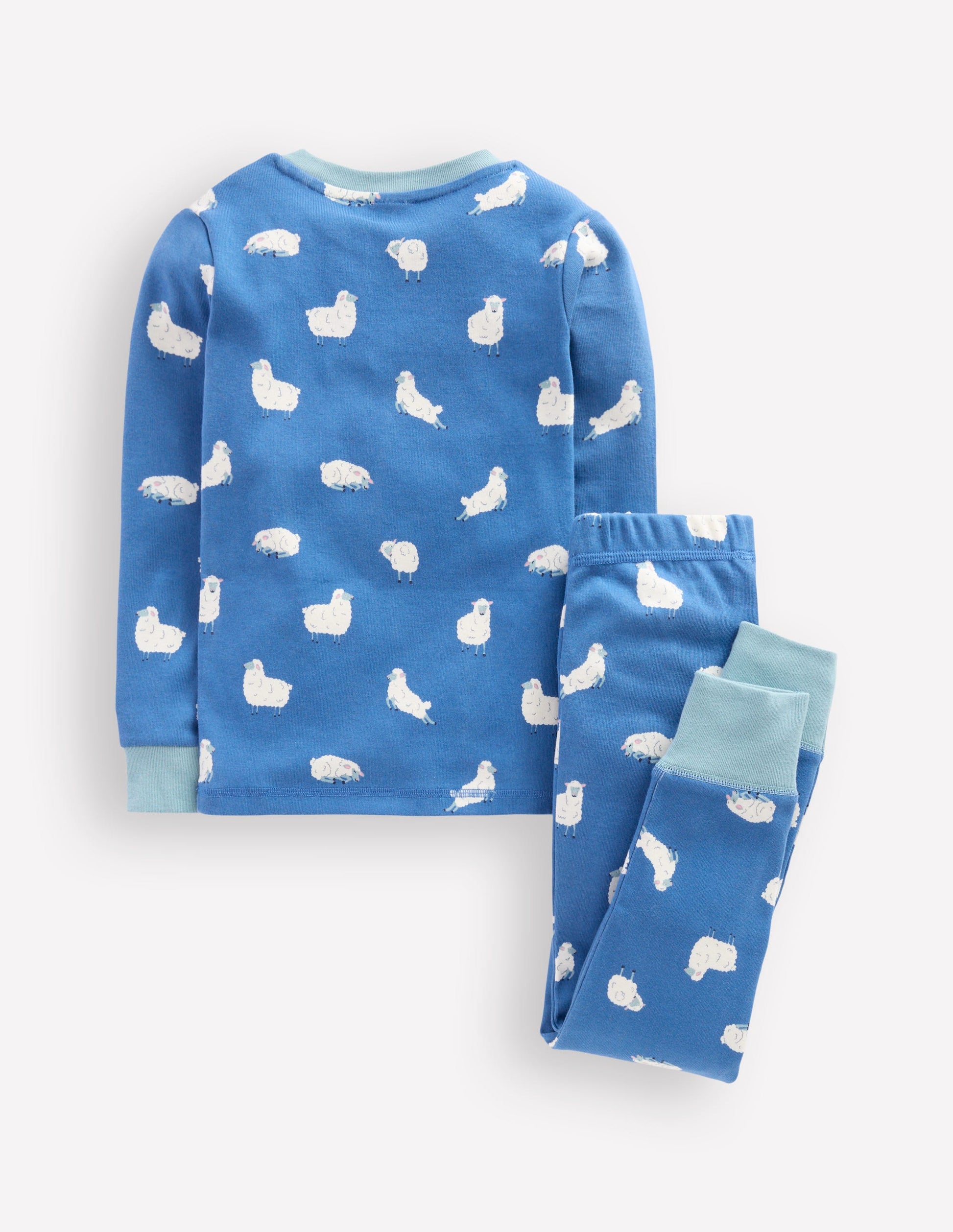 Snug Long John Pyjamas-Bluejay Sheep-2