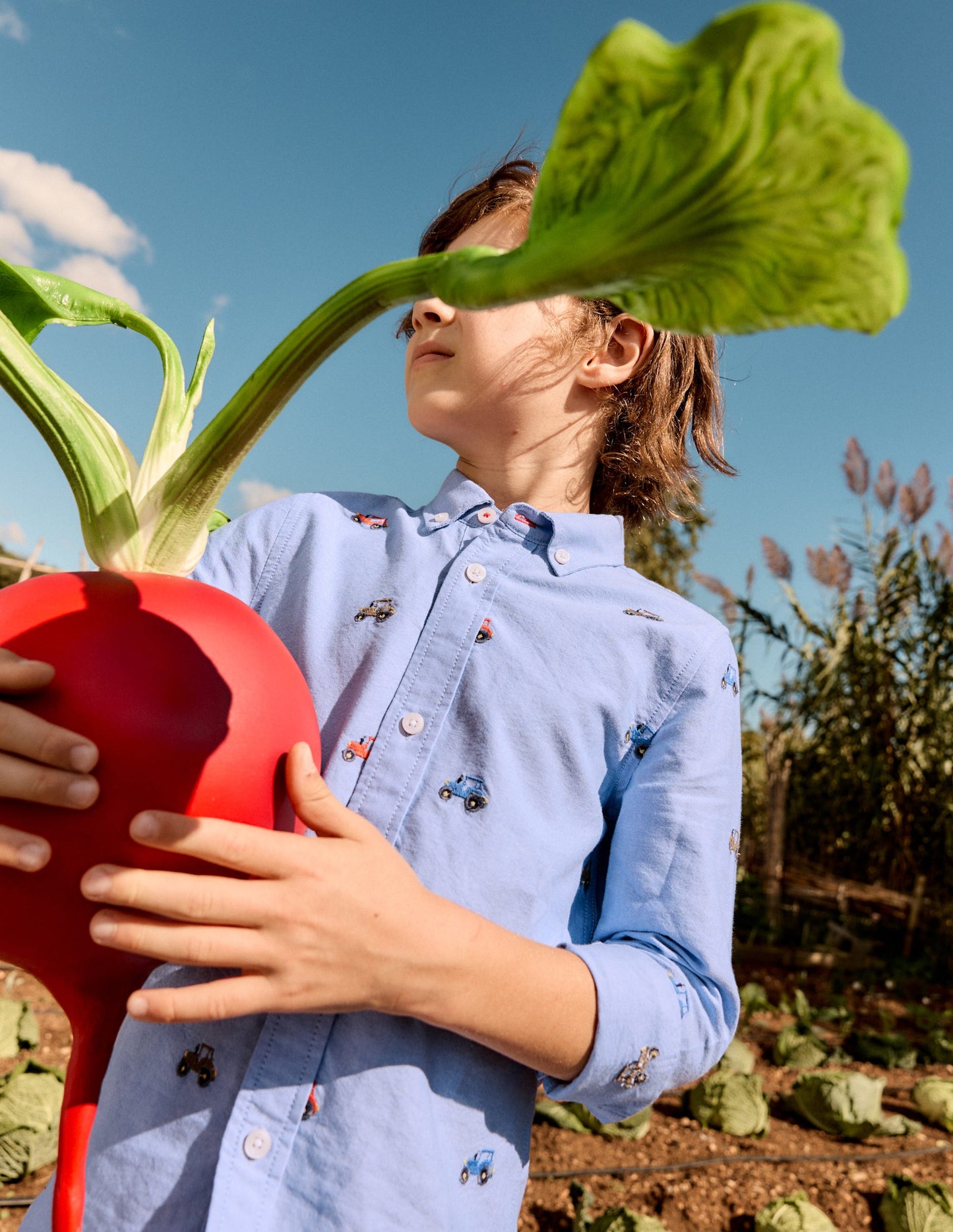 Chemise brodée-Tracteurs oxford