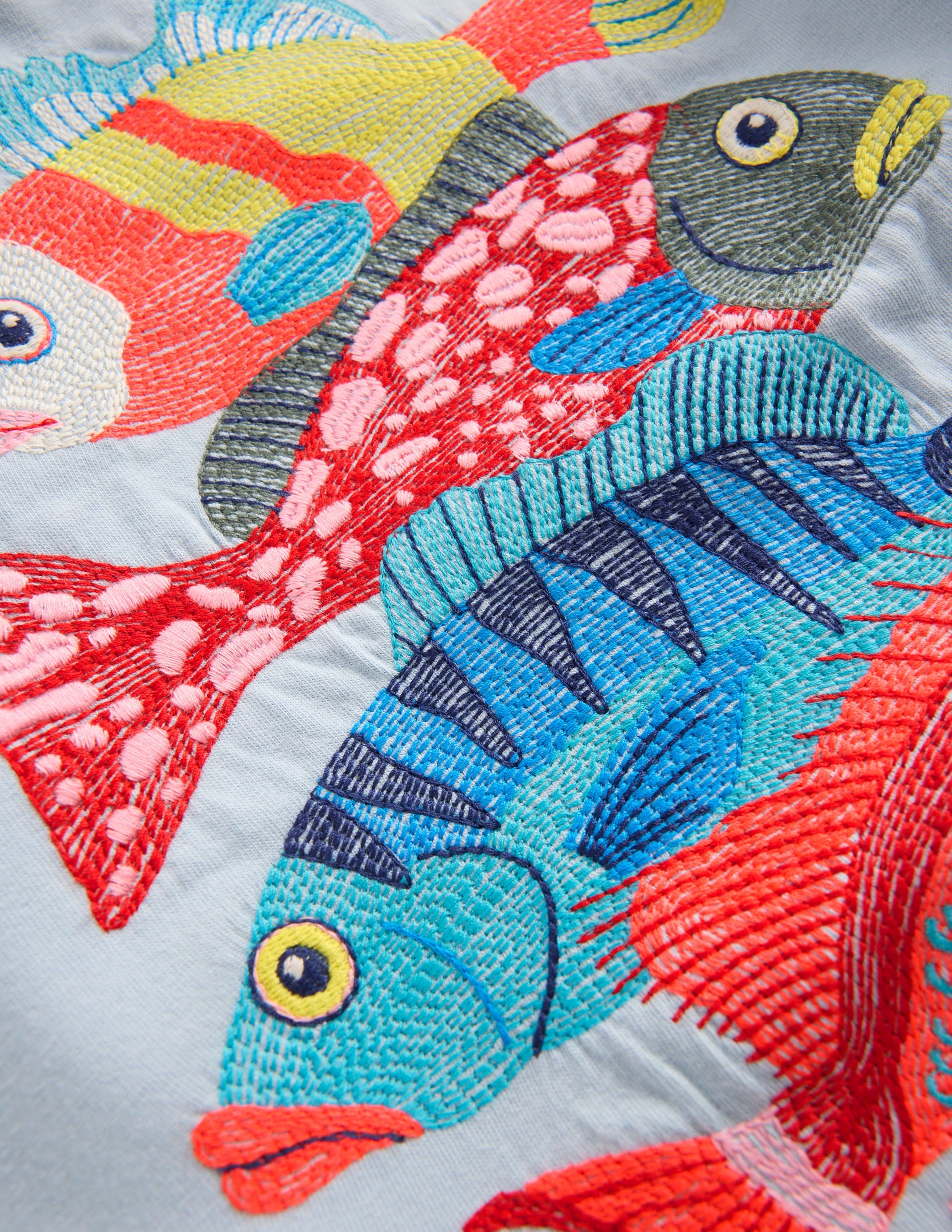 T-shirt à super surpiqûres-Poissons bleu brumeux - Image 3