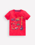 T-shirt à super surpiqûres-Tracteurs terre cuite
