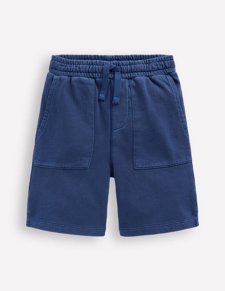 Stückgefärbte Sweatshorts-Marineblau