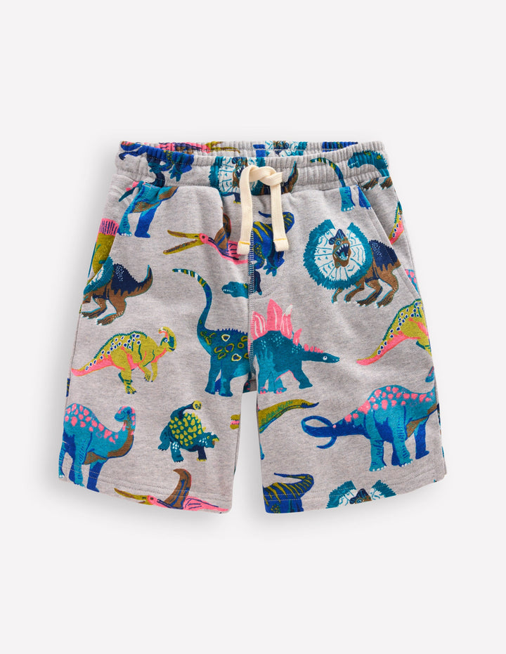 Bedruckte Shorts-Grau Dinosaurier