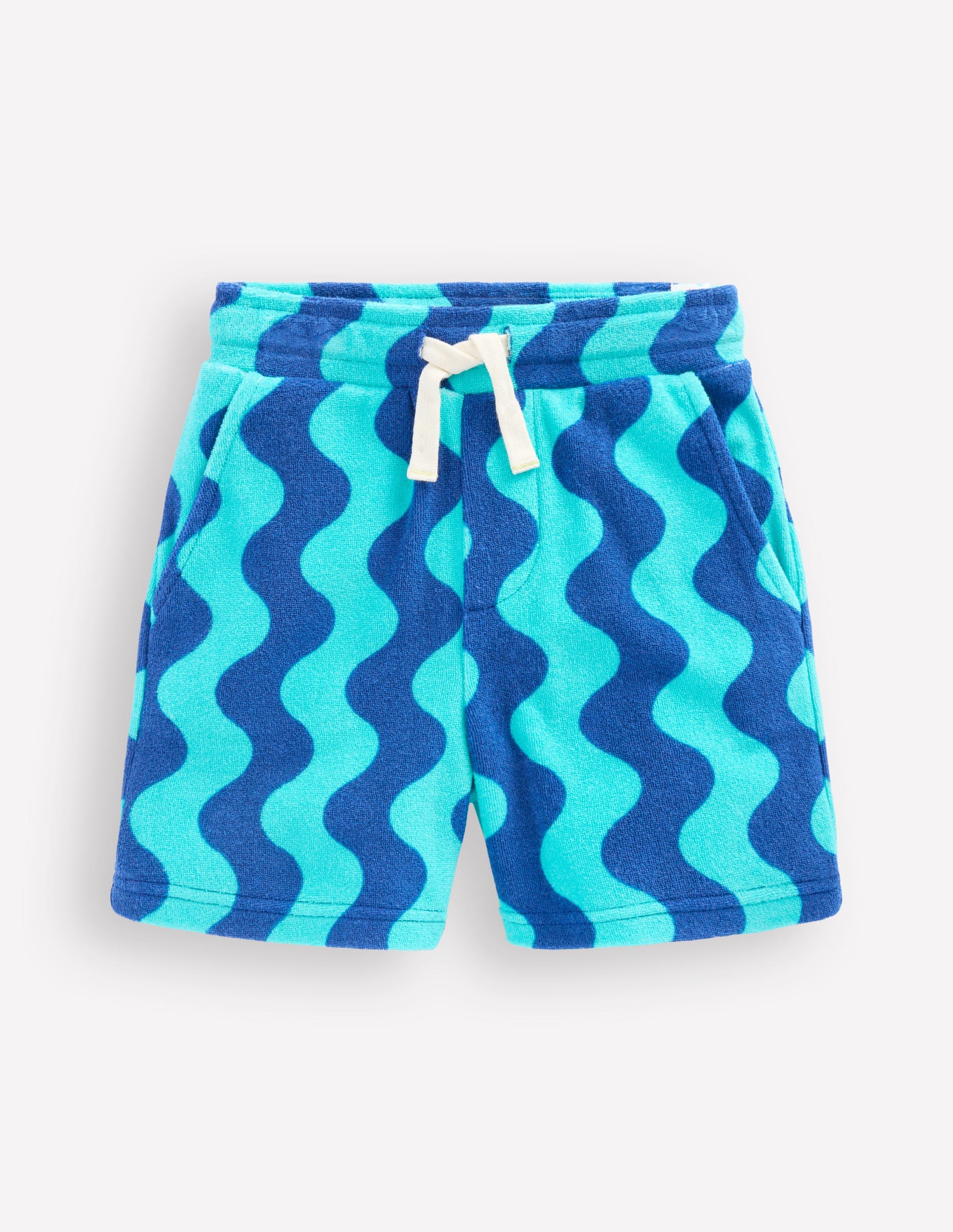 Towelling Shorts-MAZARINE BLUE WAVE-1