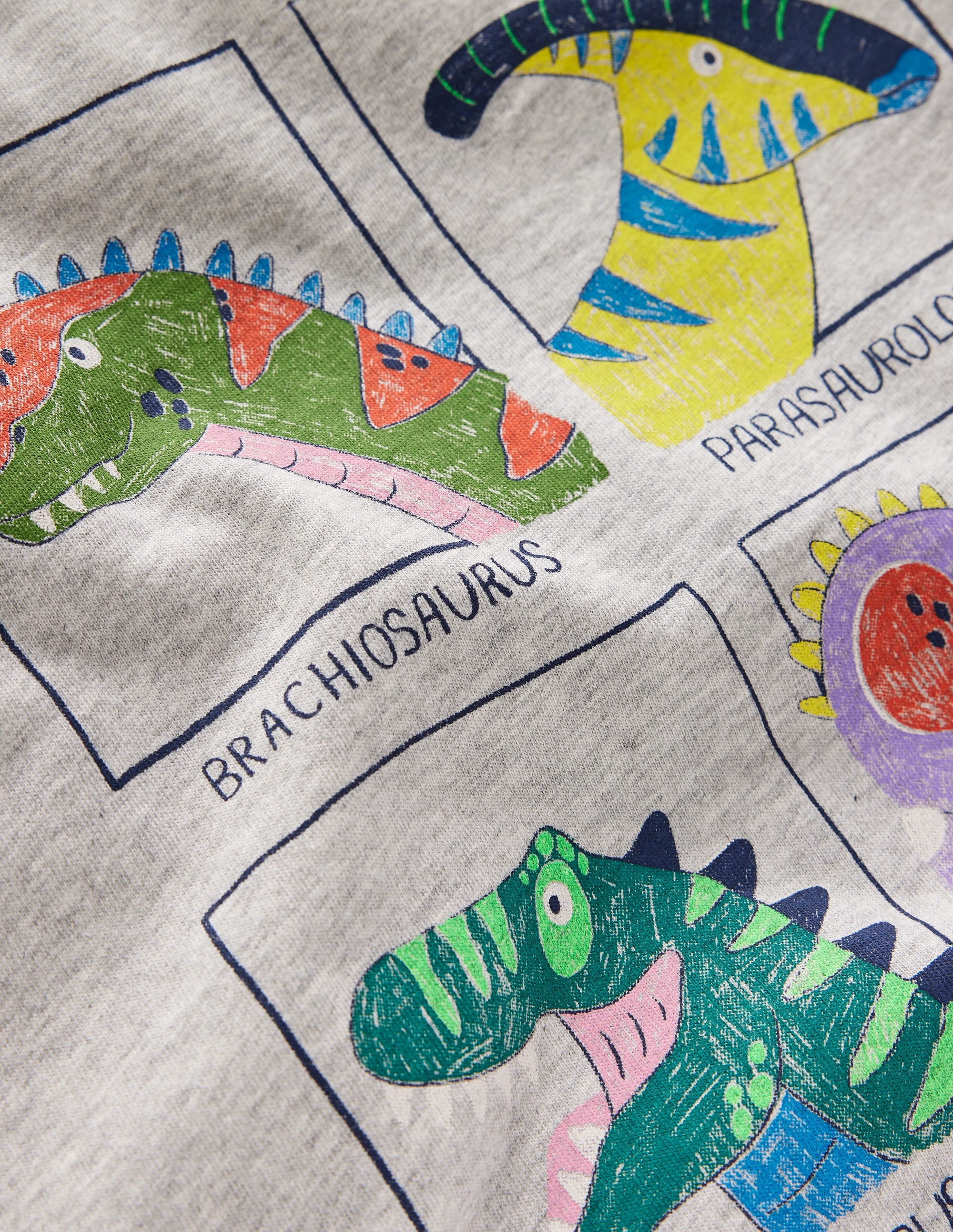 T-shirt graphique à manches courtes-Dinosaures gris chiné - Image 3