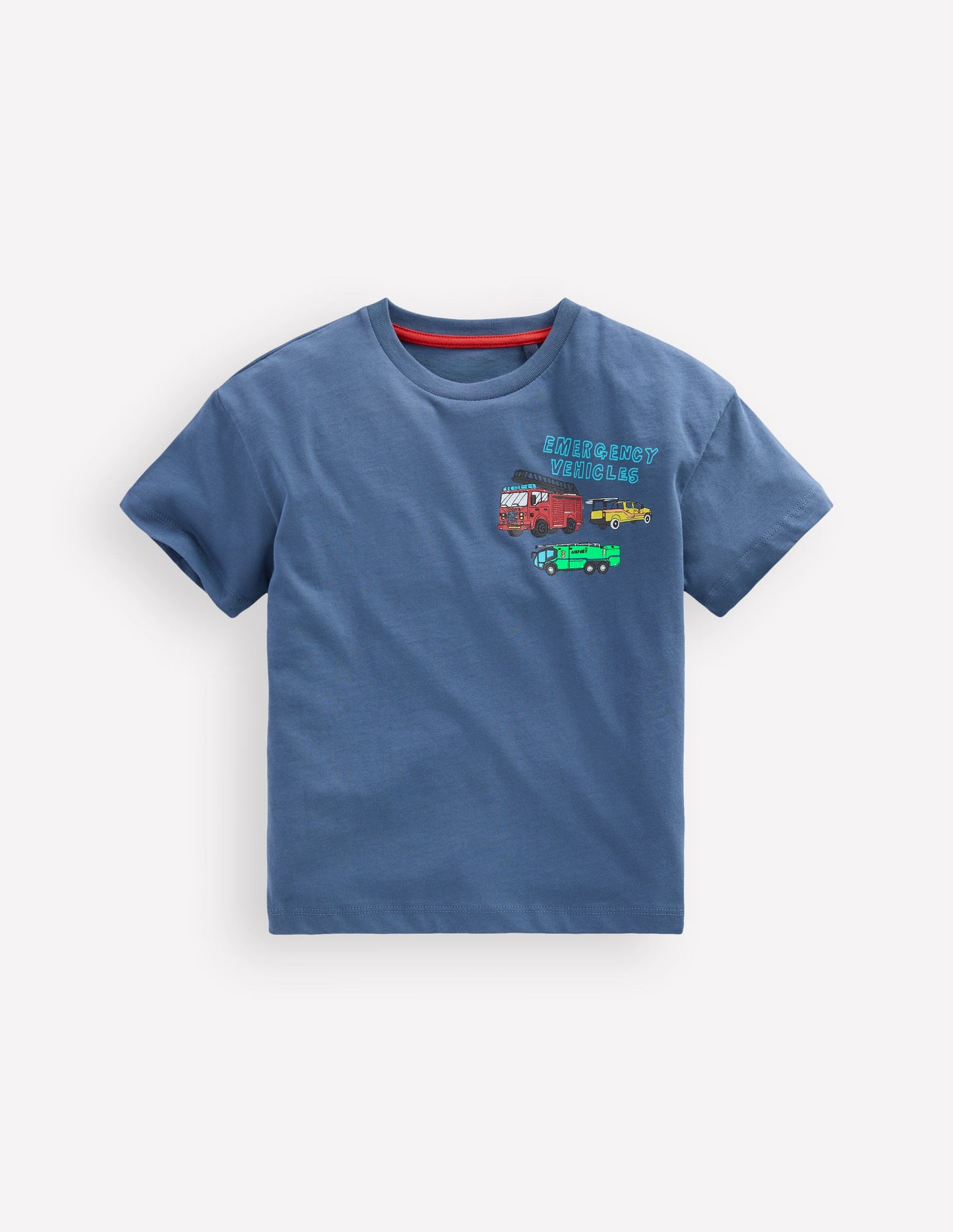T-Shirt mit Druck auf Vorder- und Rückseite-Vintage Indigo Truck