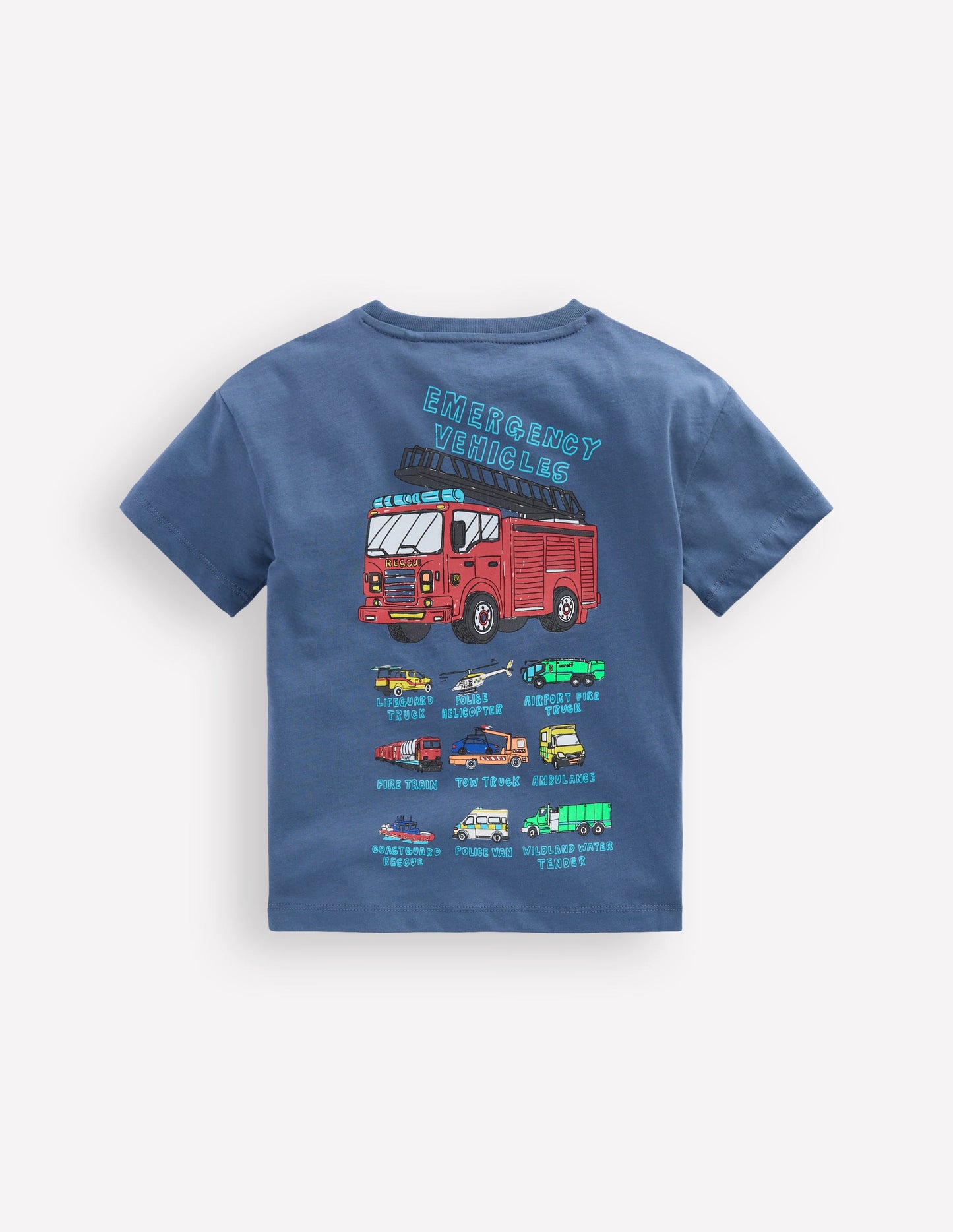 T-Shirt mit Druck auf Vorder- und Rückseite-Vintage Indigo Truck