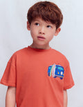 T-Shirt mit Druck auf Vorder- und Rückseite-Gebranntes Sienna Camper
