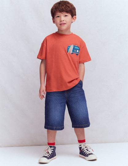 T-Shirt mit Druck auf Vorder- und Rückseite-Gebranntes Sienna Camper-2