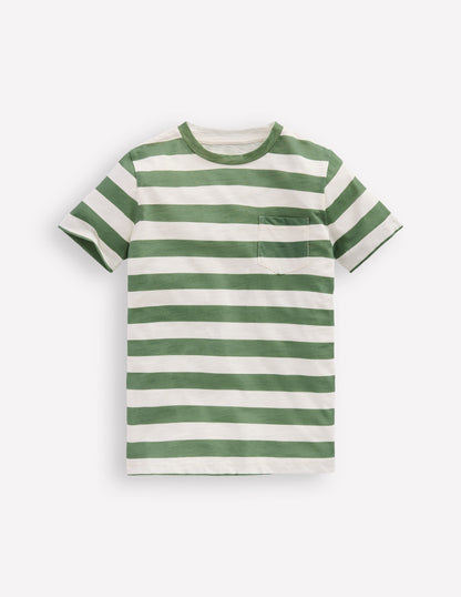 T-Shirt für den Alltag-Koboldgrün/Naturweiß-1