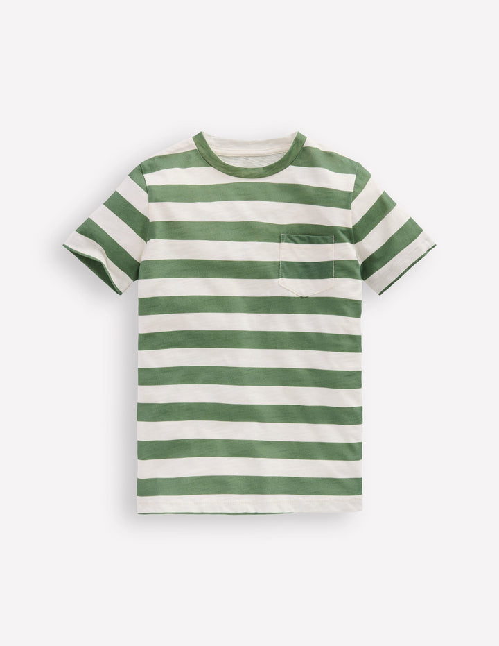 T-Shirt für den Alltag-Koboldgrün/Naturweiß