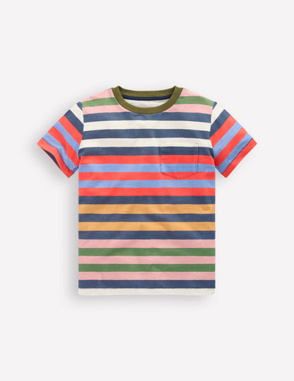 Everyday Short Sleeve T-Shirt-Navy, Red and Blue Multistripe-4