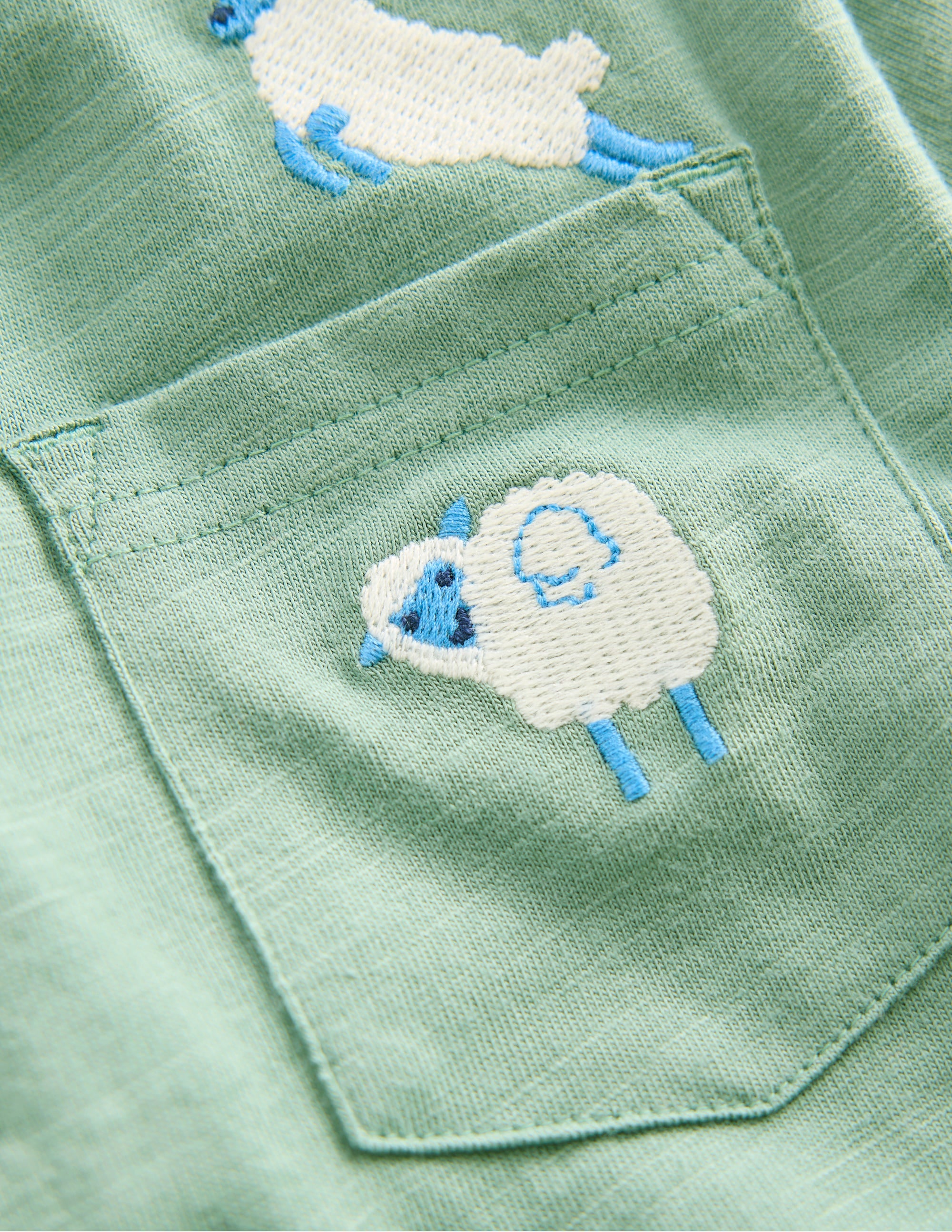 Polo flammé et brodé-Mouton vert - Image 3