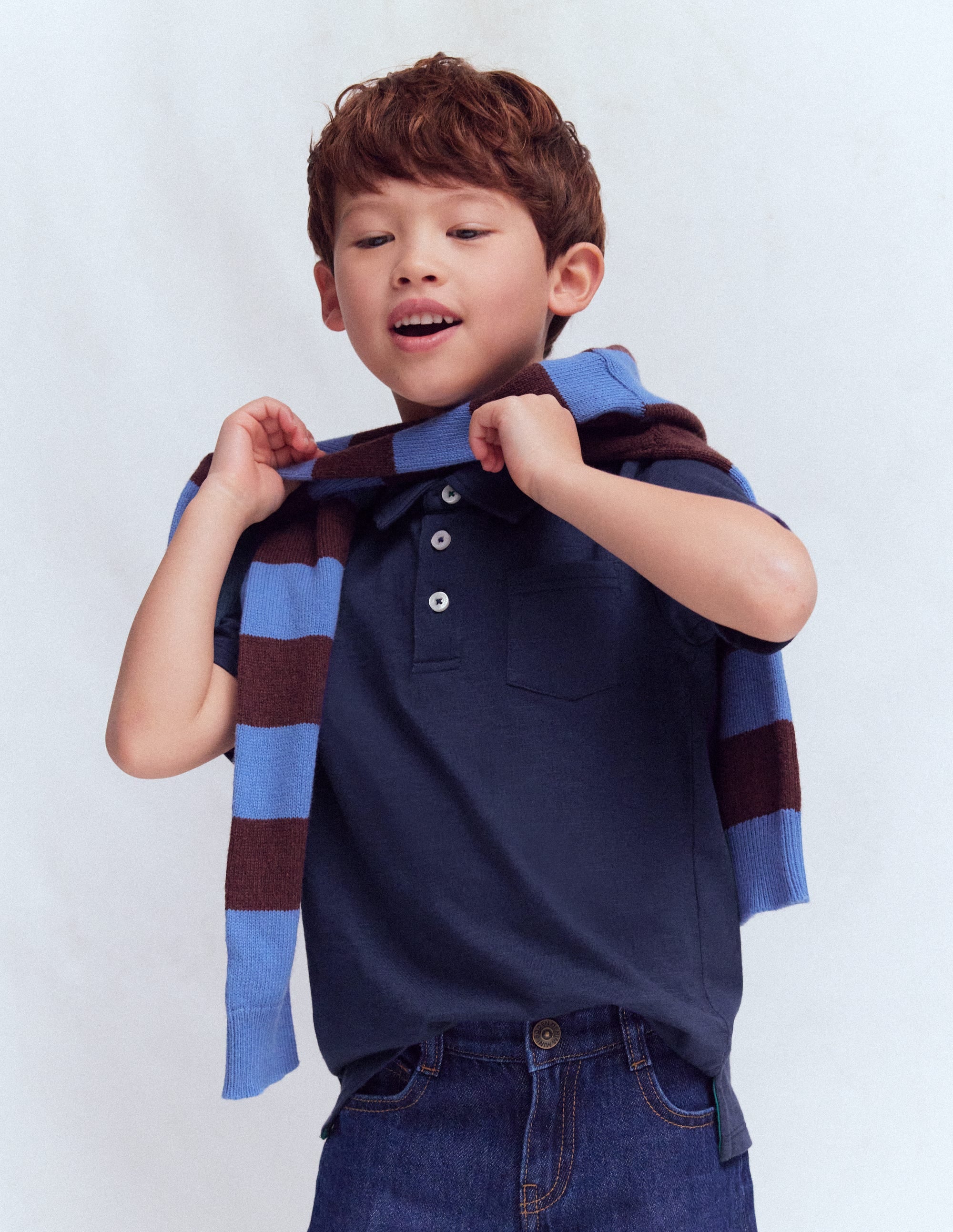 Polo flammé-Bleu chiné - Image 1