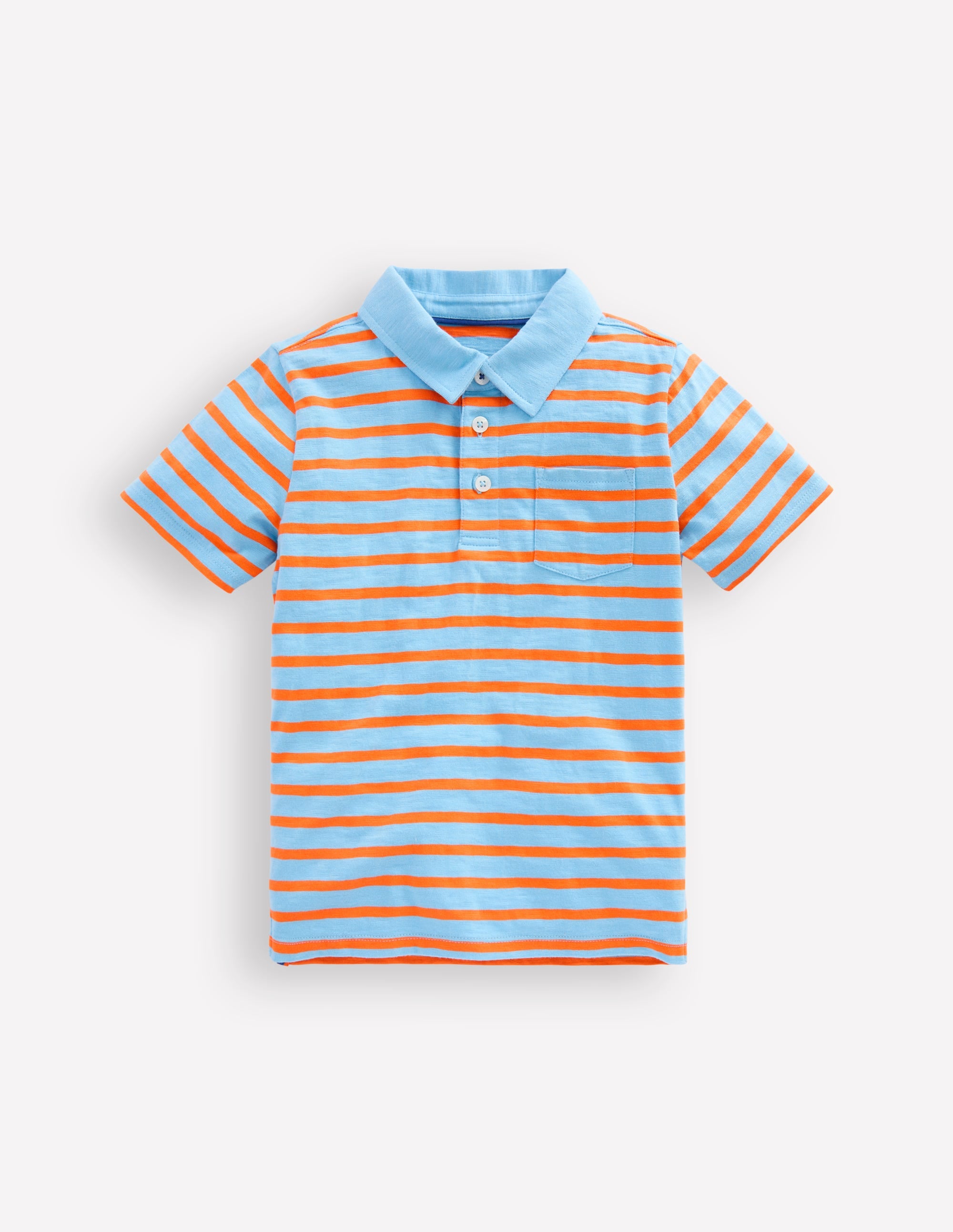 Polo flammé-Bleu glacier/Rouge pétard - Image 1