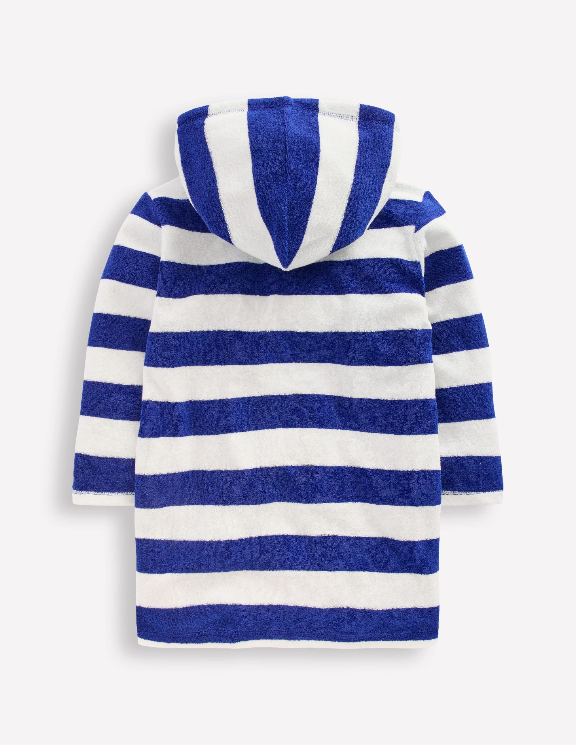 Frottee-Badeponcho mit Reißverschluss-Saphirblau Streifen - Image 2