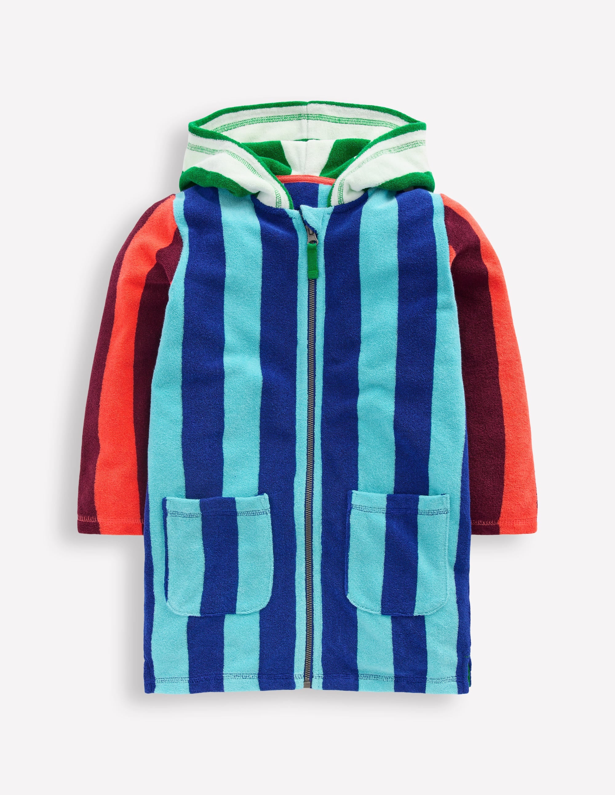 Frottee-Badeponcho mit Reißverschluss-Kuddelmuddel Streifen - Image 1