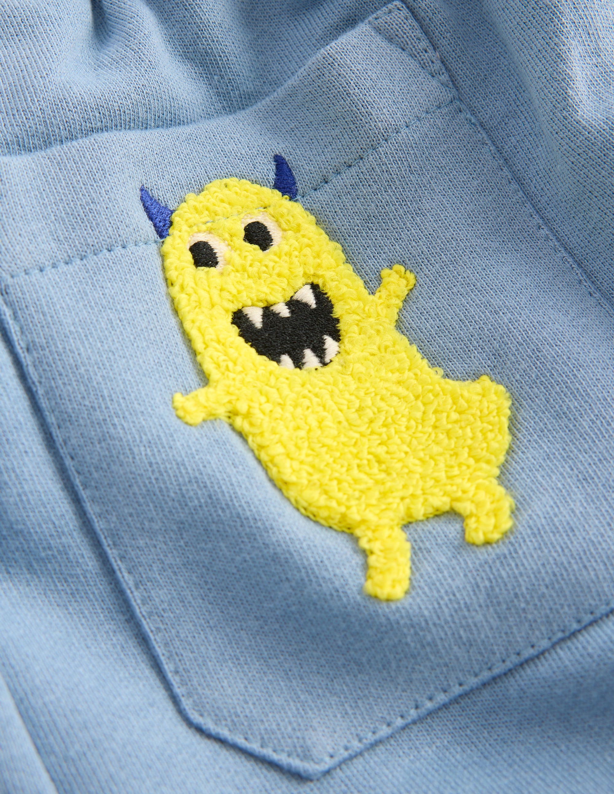 Bas de jogging fun-Appliqué monstre bleu français - Image 6