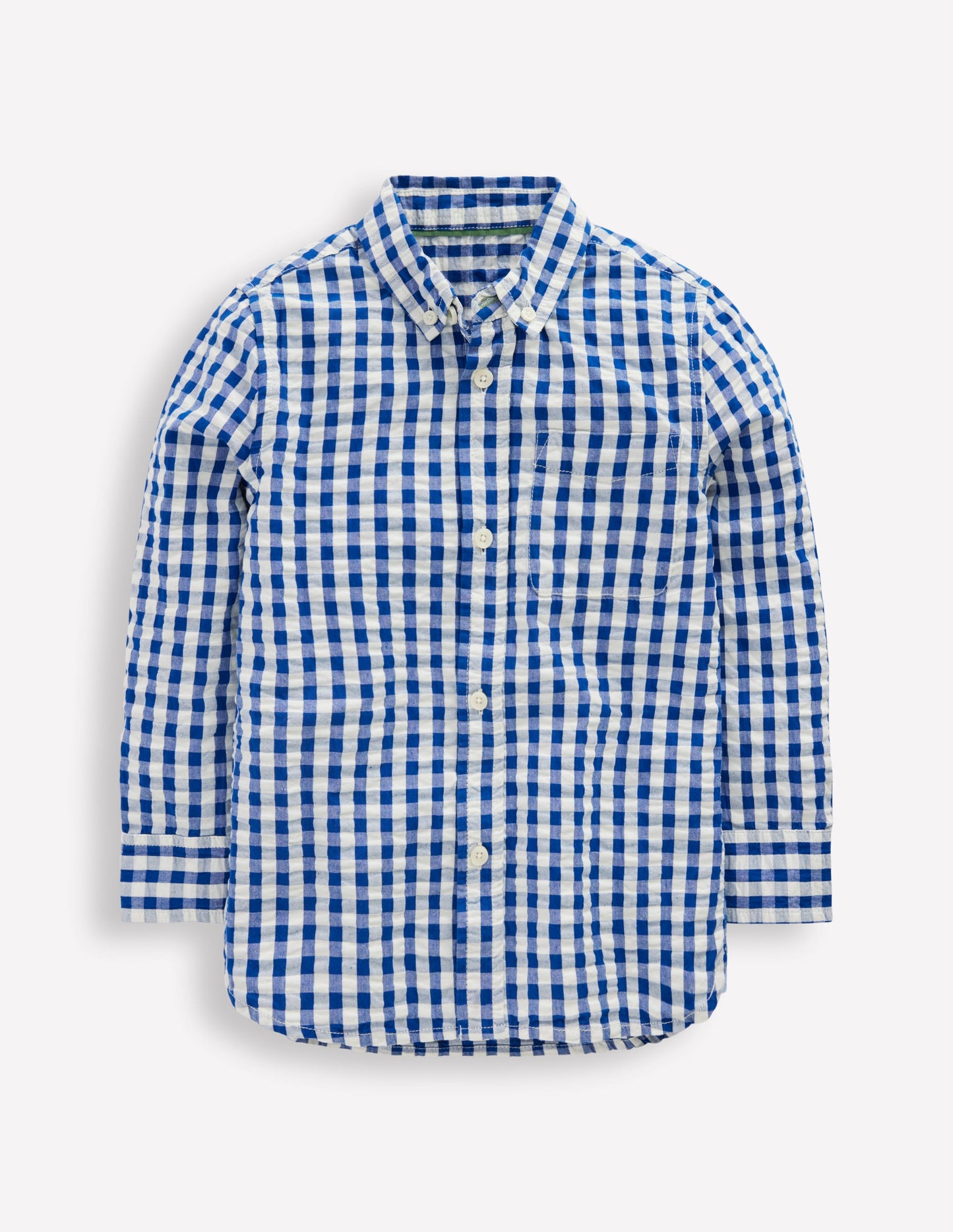 Chemise en coton-Vichy Bleu
