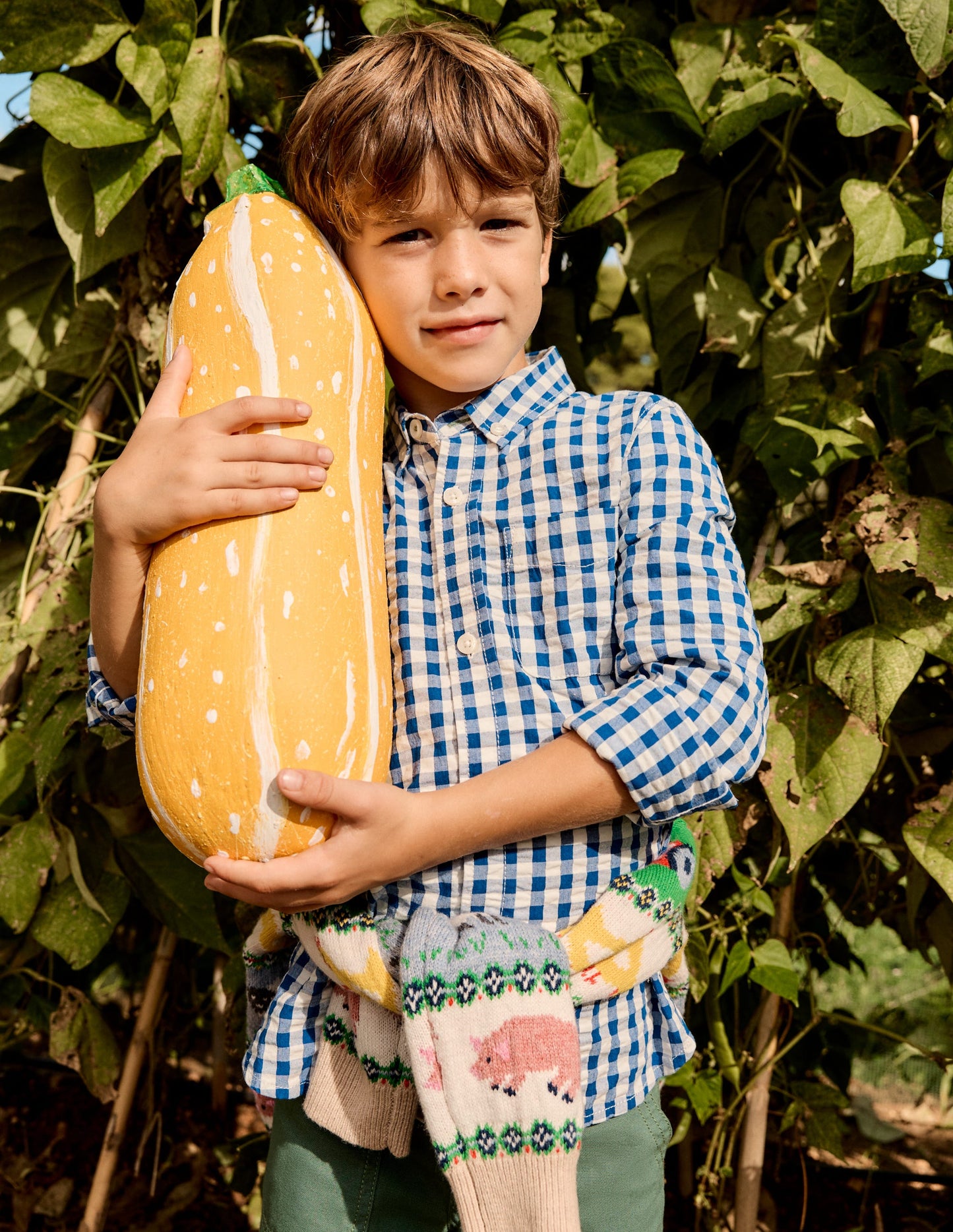 Chemise en coton-Vichy Bleu