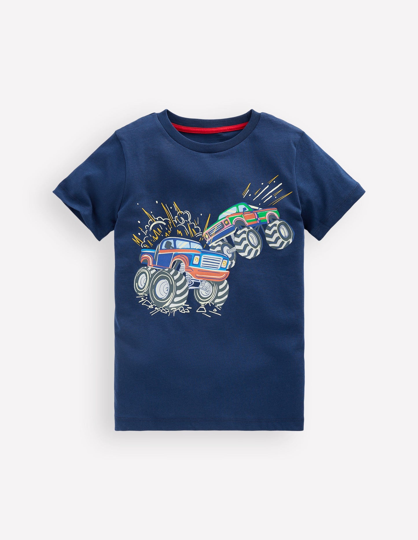 Im Dunkeln leuchtendes T-Shirt-Mittelalterliches Blau Monstertrucks